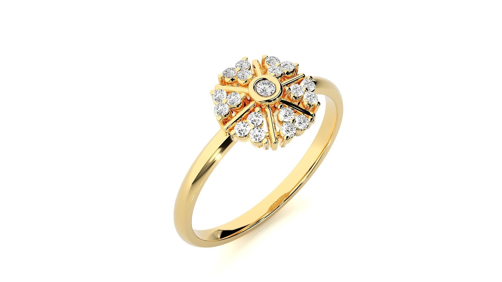 Flower Ultra light wt minimalist Women Ring 3dm stl renders 3D print model_21