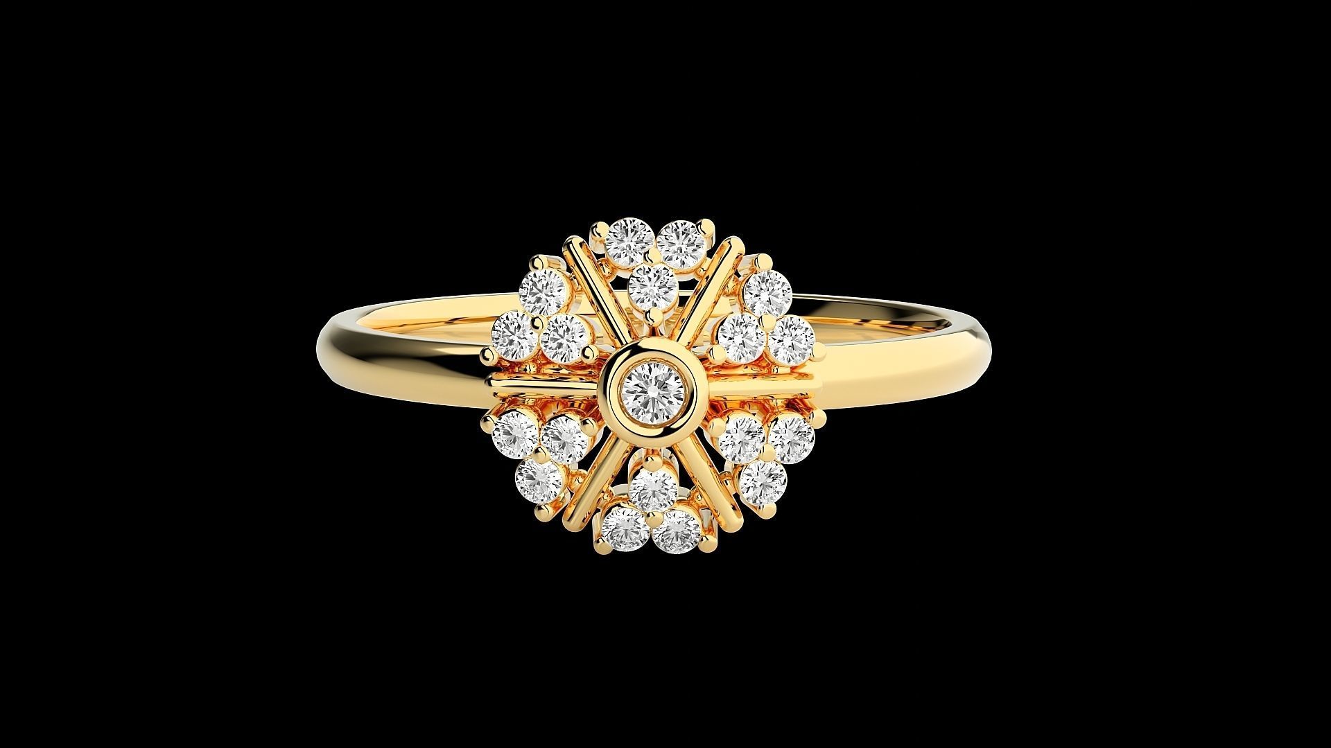 Flower Ultra light wt minimalist Women Ring 3dm stl renders 3D print model_24