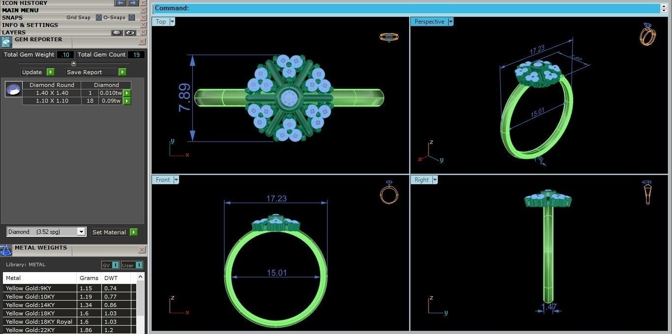 Flower Ultra light wt minimalist Women Ring 3dm stl renders 3D print model_4