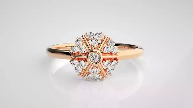 Flower Ultra light wt minimalist Women Ring 3dm stl renders 3D print model