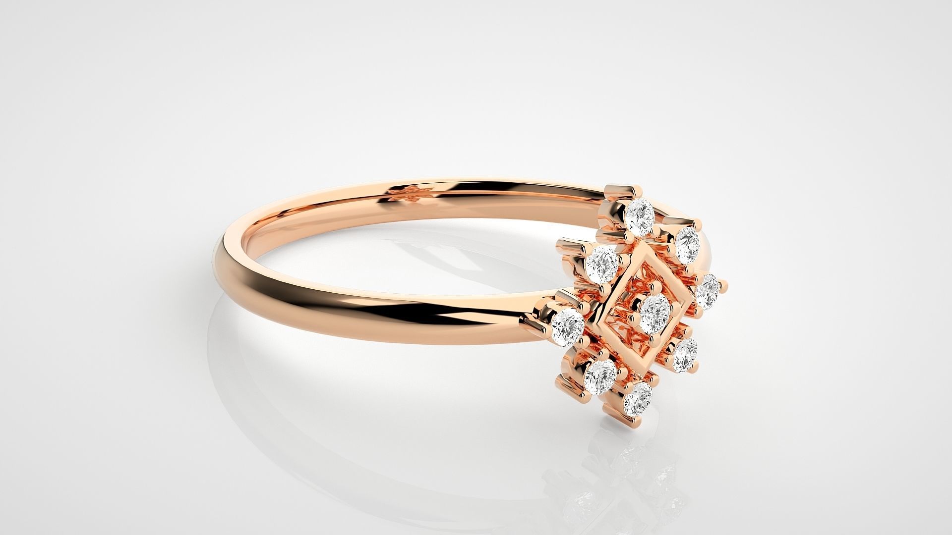 Flower Ultra light wt minimalist Women Ring 3dm stl renders 3D print model_1