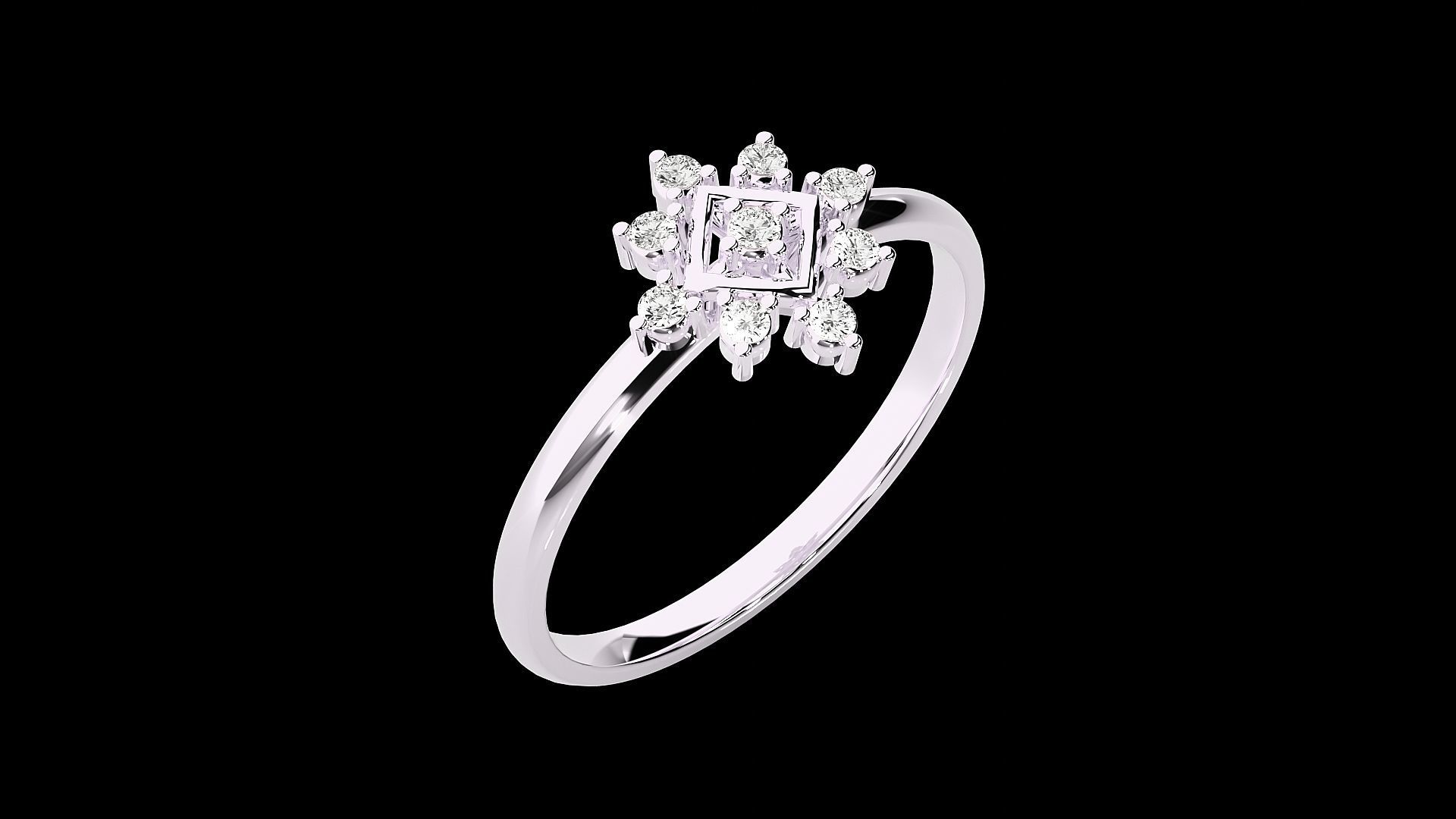 Flower Ultra light wt minimalist Women Ring 3dm stl renders 3D print model_17