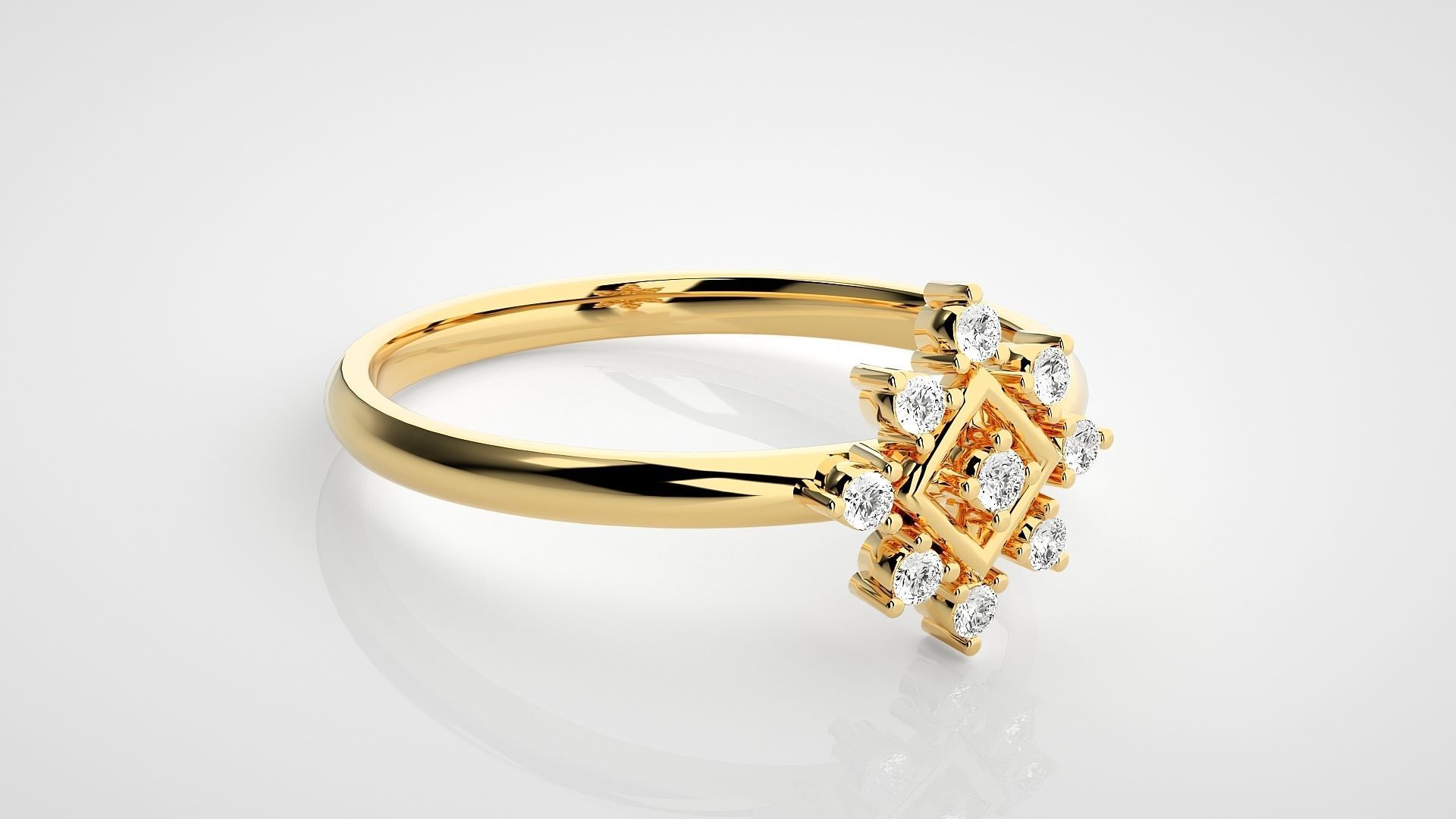 Flower Ultra light wt minimalist Women Ring 3dm stl renders 3D print model_20