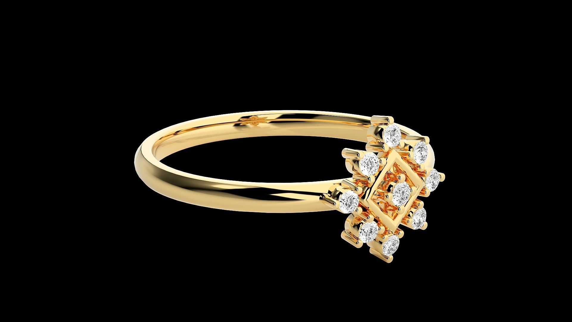 Flower Ultra light wt minimalist Women Ring 3dm stl renders 3D print model_25