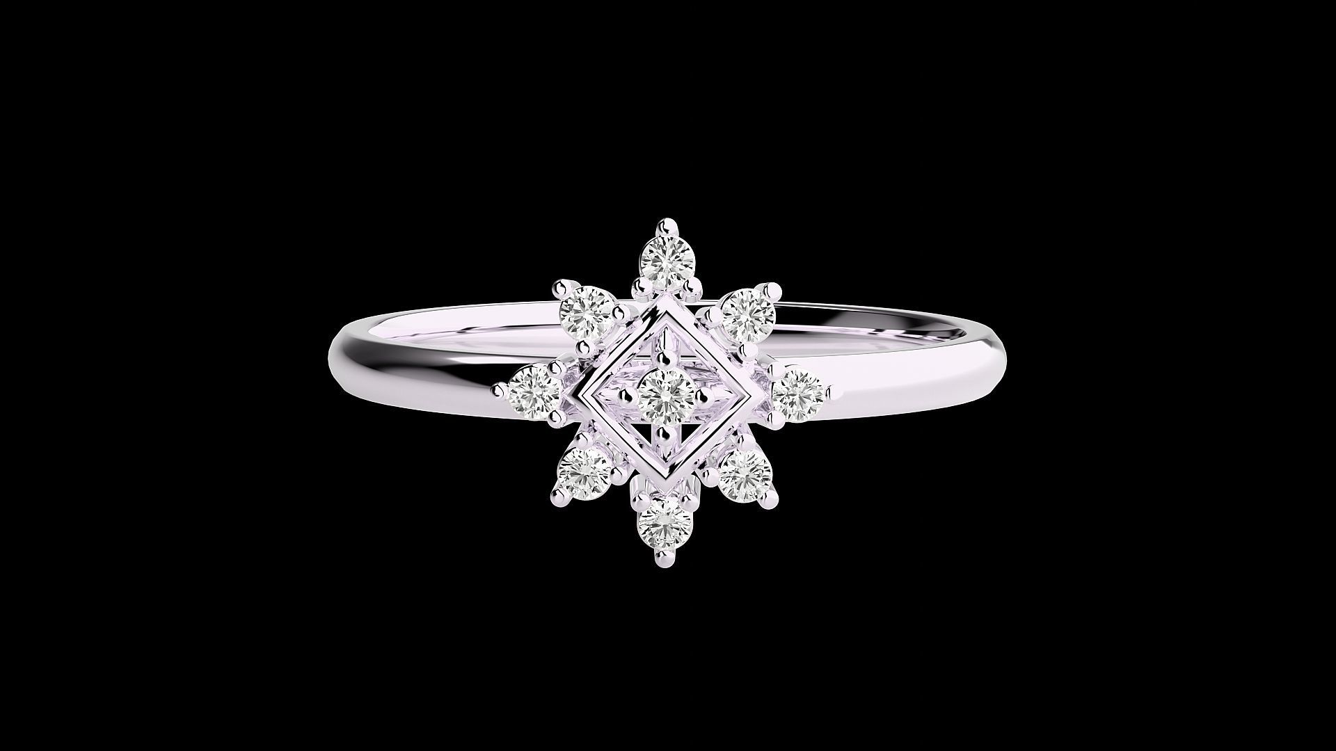 Flower Ultra light wt minimalist Women Ring 3dm stl renders 3D print model_13