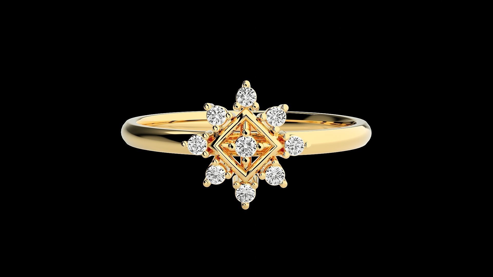 Flower Ultra light wt minimalist Women Ring 3dm stl renders 3D print model_22