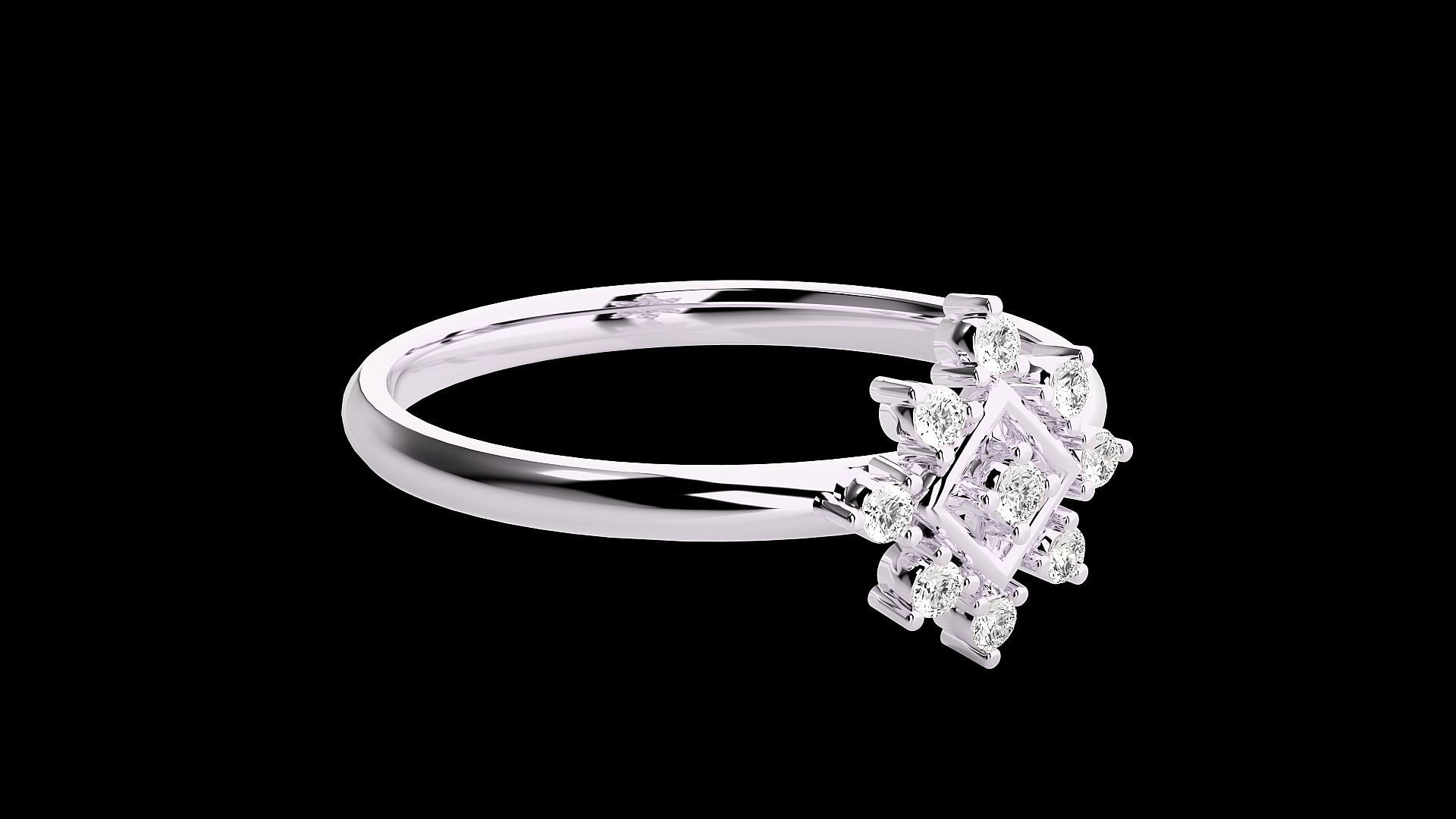 Flower Ultra light wt minimalist Women Ring 3dm stl renders 3D print model_15