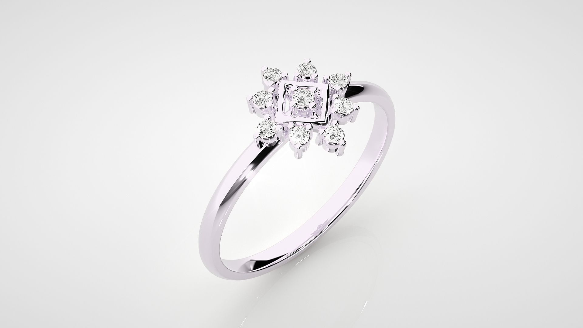 Flower Ultra light wt minimalist Women Ring 3dm stl renders 3D print model_12
