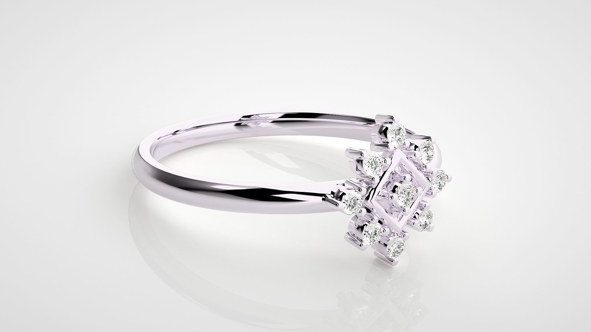 Flower Ultra light wt minimalist Women Ring 3dm stl renders 3D print model_11