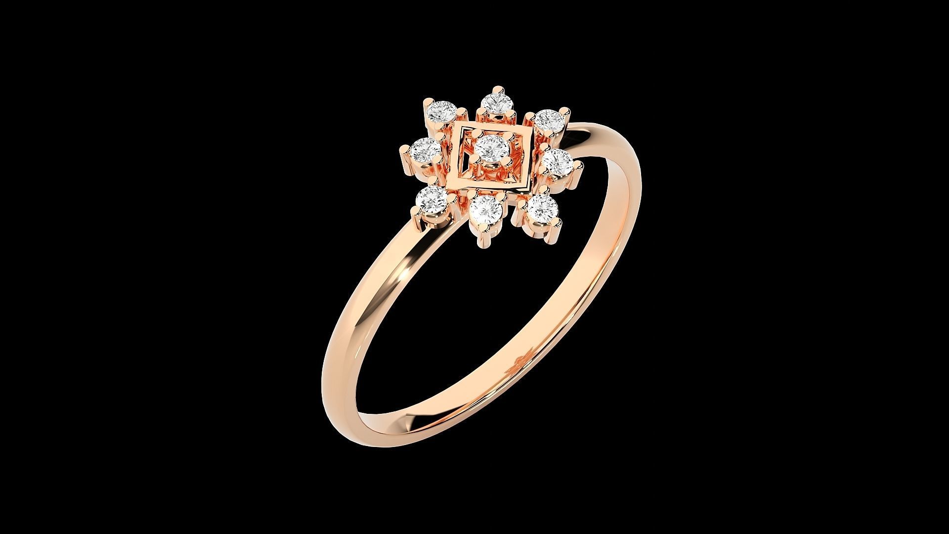 Flower Ultra light wt minimalist Women Ring 3dm stl renders 3D print model_8