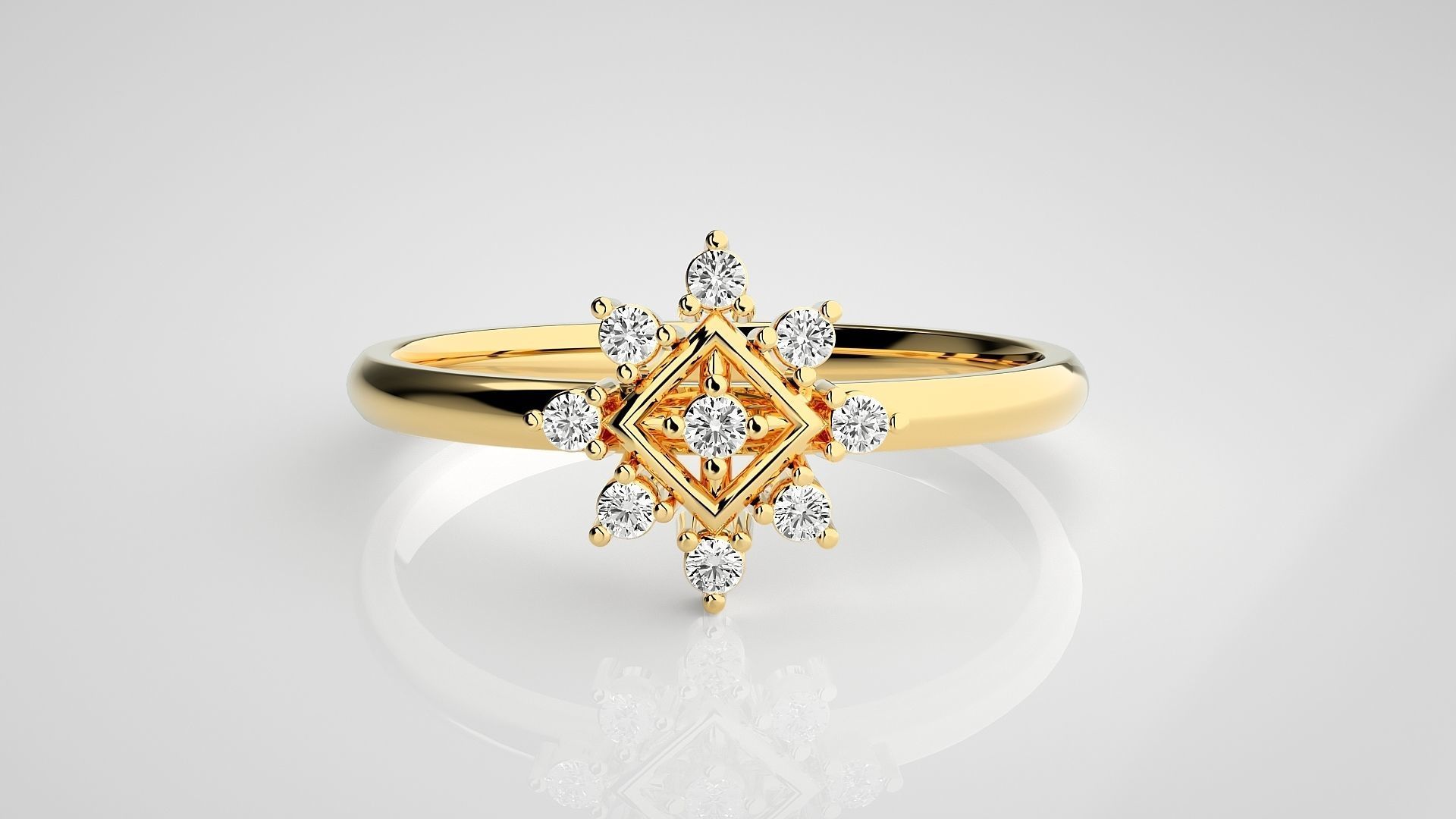 Flower Ultra light wt minimalist Women Ring 3dm stl renders 3D print model_19