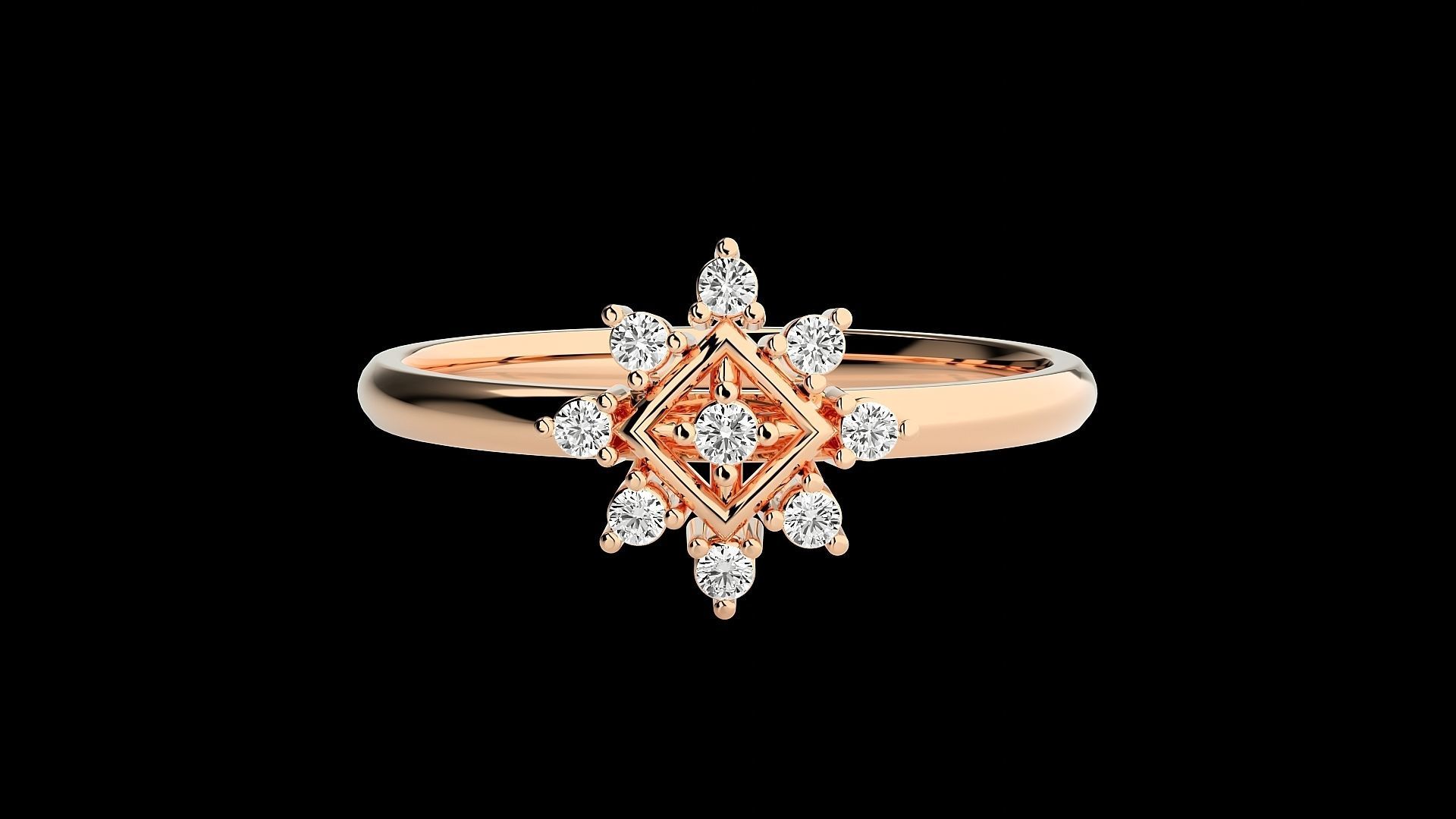 Flower Ultra light wt minimalist Women Ring 3dm stl renders 3D print model_5