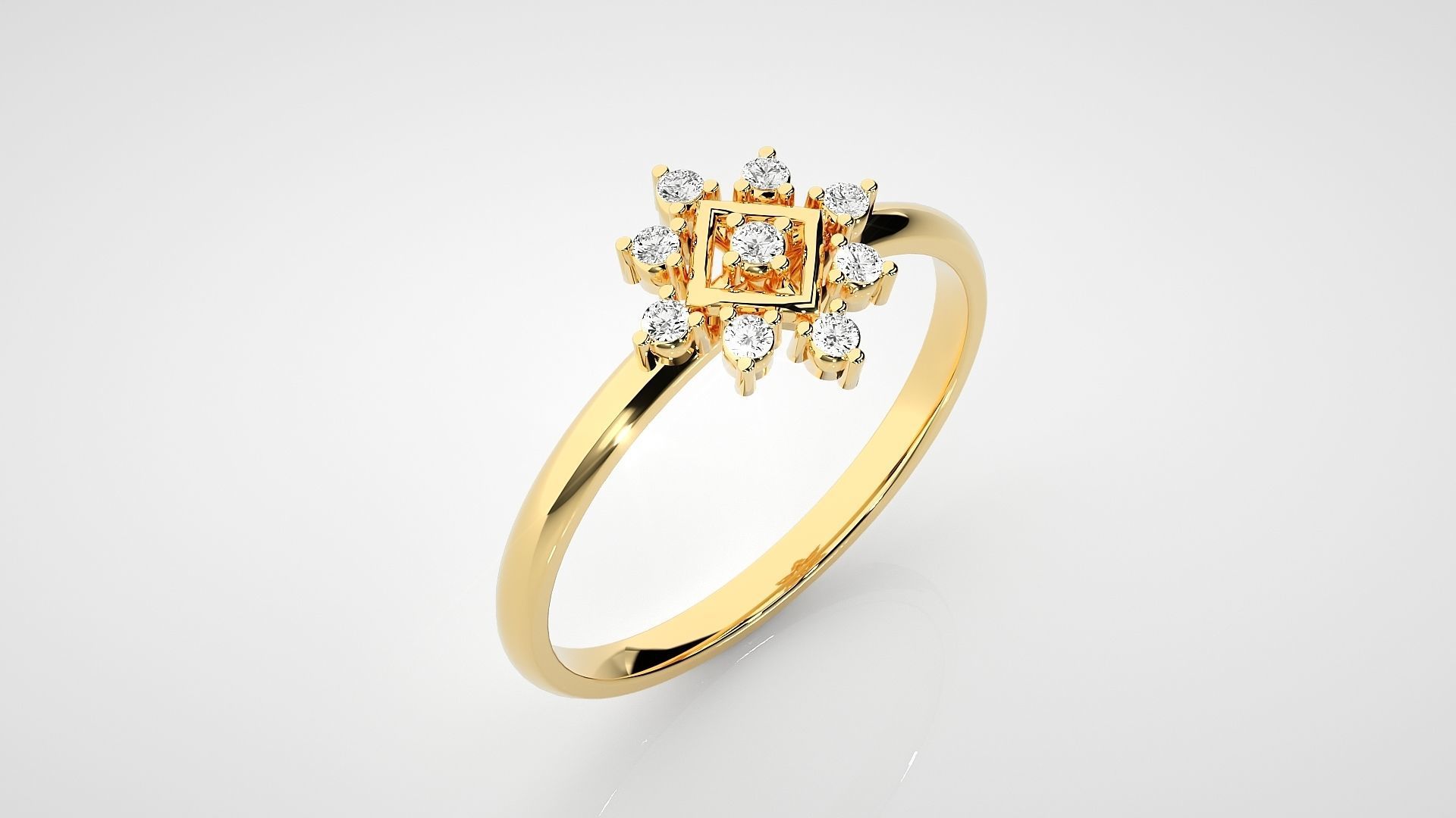 Flower Ultra light wt minimalist Women Ring 3dm stl renders 3D print model_21