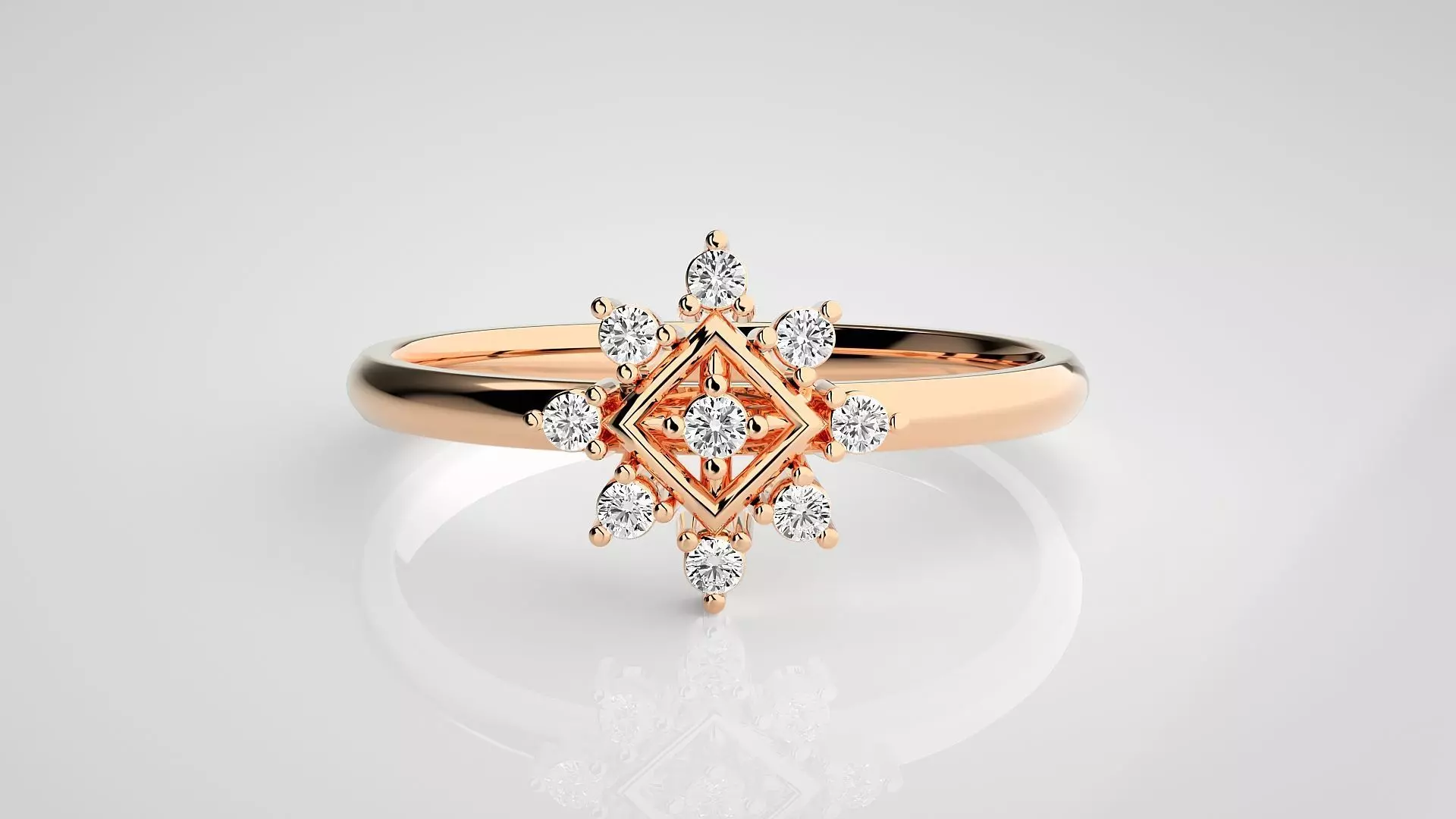 Flower Ultra light wt minimalist Women Ring 3dm stl renders 3D print model_0