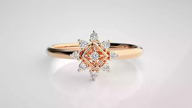 Flower Ultra light wt minimalist Women Ring 3dm stl renders 3D print model