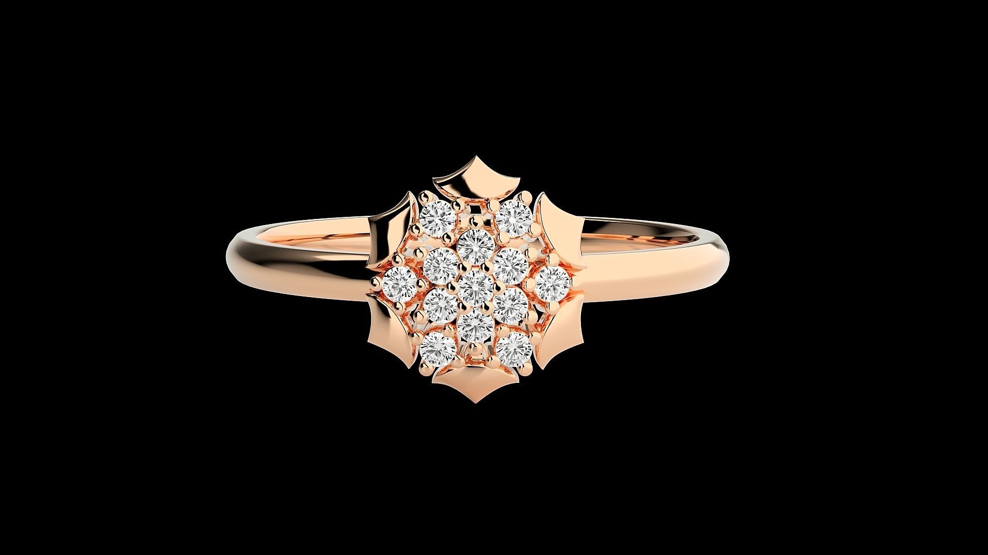 Flower Ultra light wt minimalist Women Ring 3dm stl renders 3D print model_5