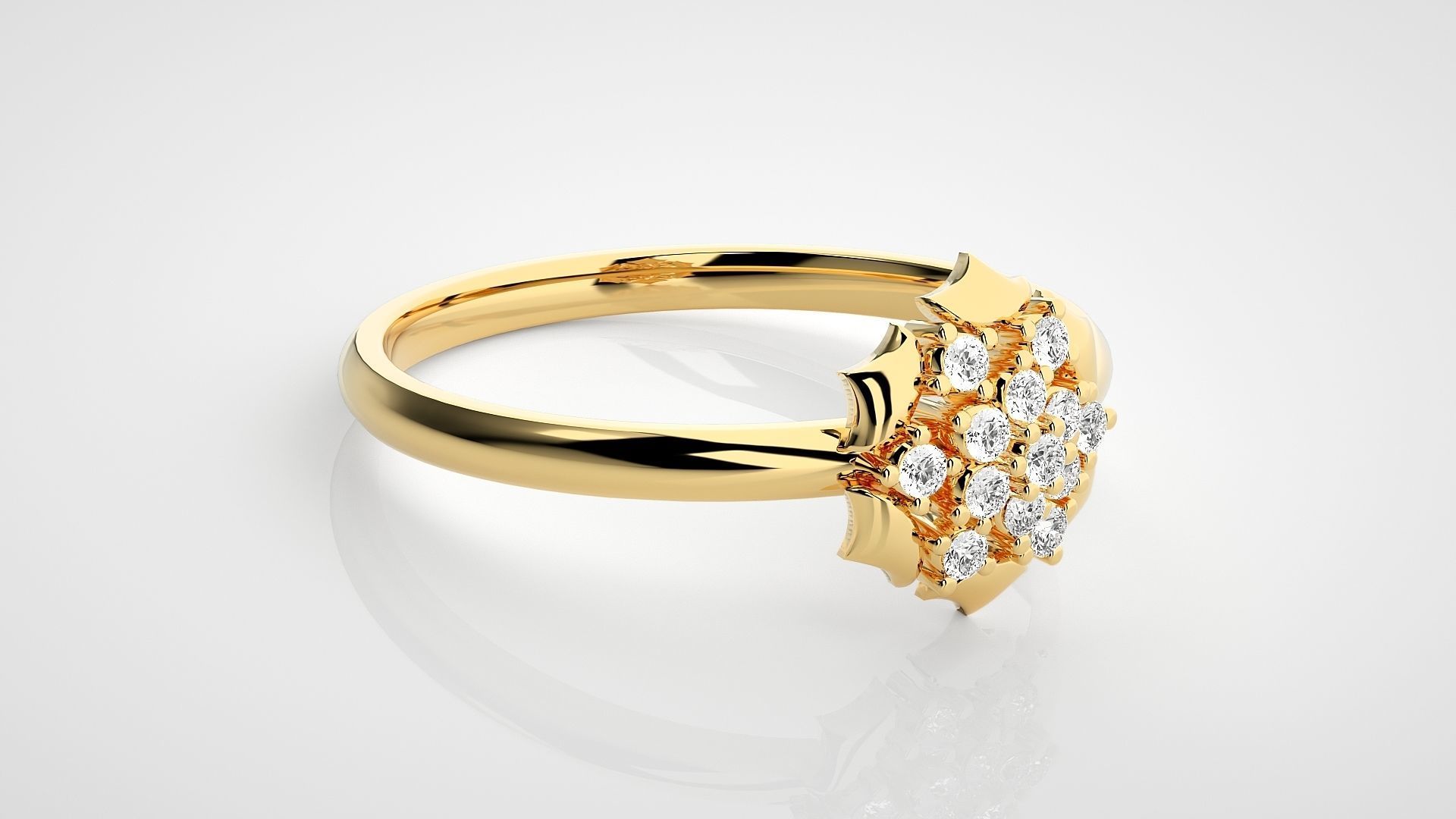 Flower Ultra light wt minimalist Women Ring 3dm stl renders 3D print model_20