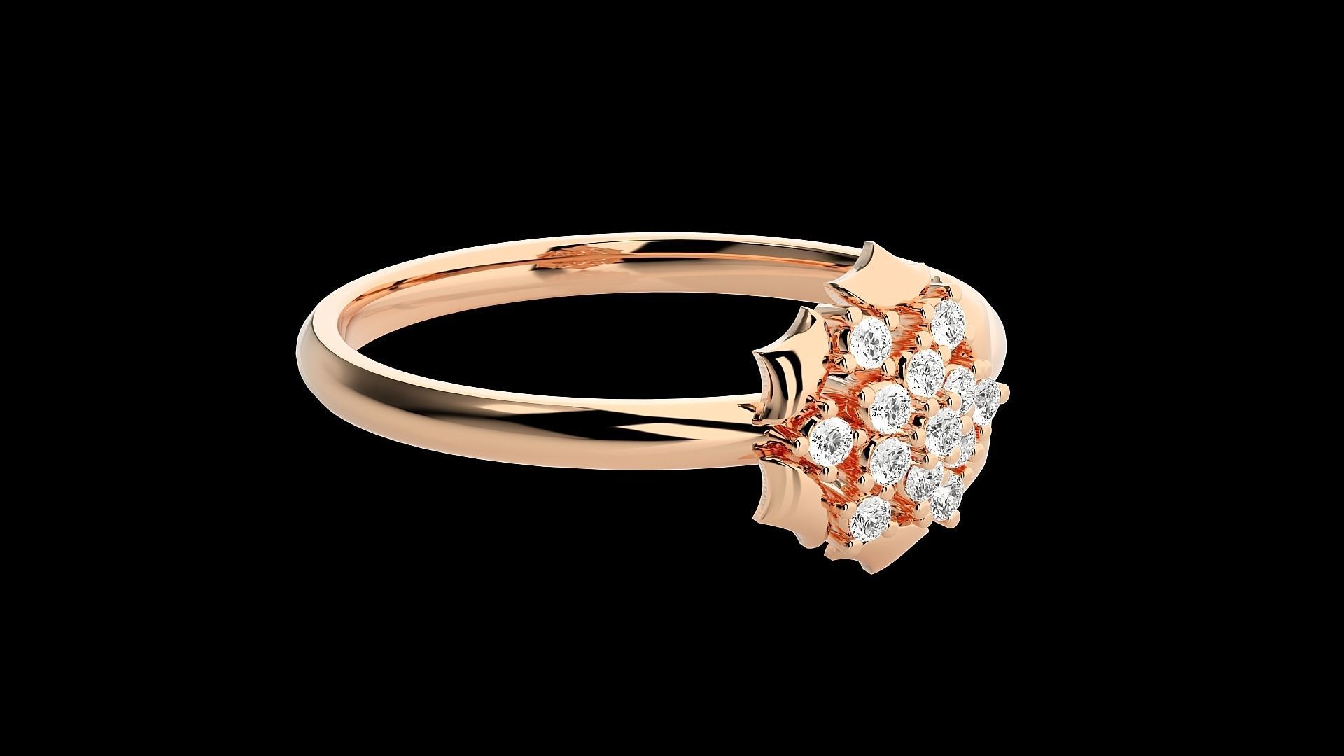 Flower Ultra light wt minimalist Women Ring 3dm stl renders 3D print model_7