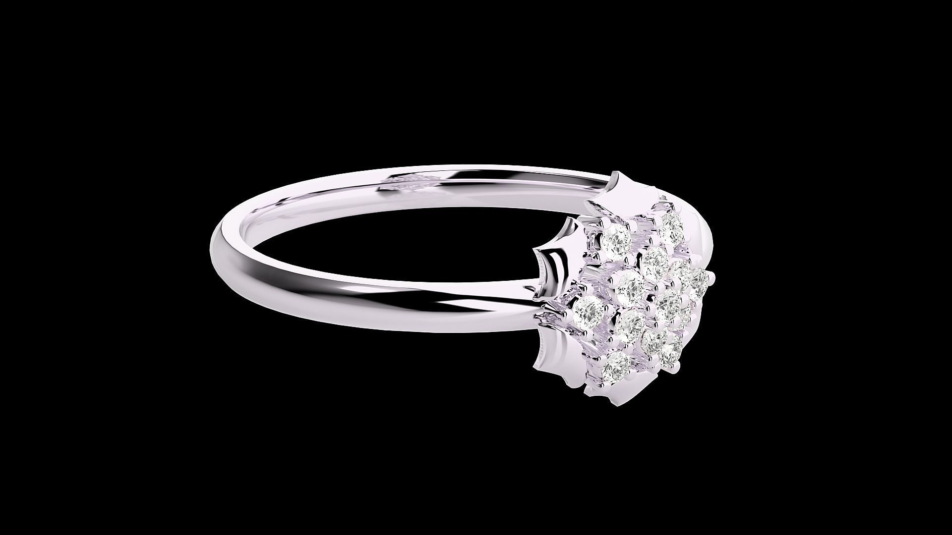 Flower Ultra light wt minimalist Women Ring 3dm stl renders 3D print model_16