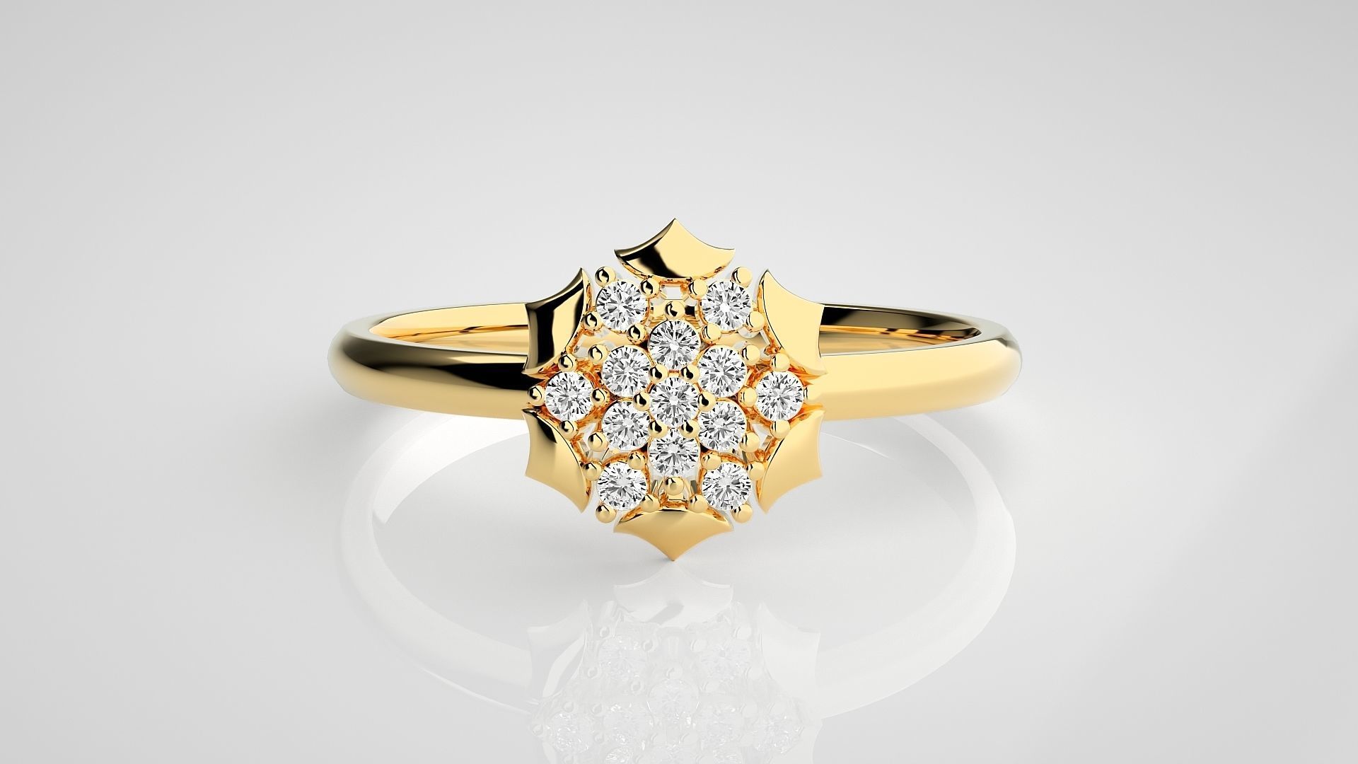 Flower Ultra light wt minimalist Women Ring 3dm stl renders 3D print model_19