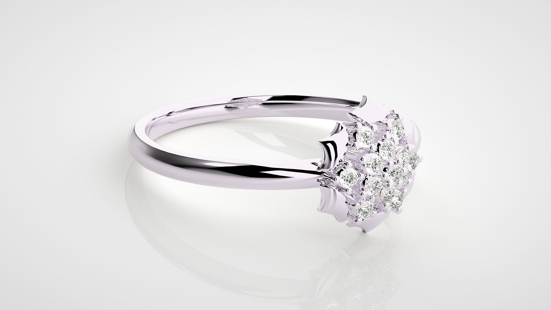 Flower Ultra light wt minimalist Women Ring 3dm stl renders 3D print model_11