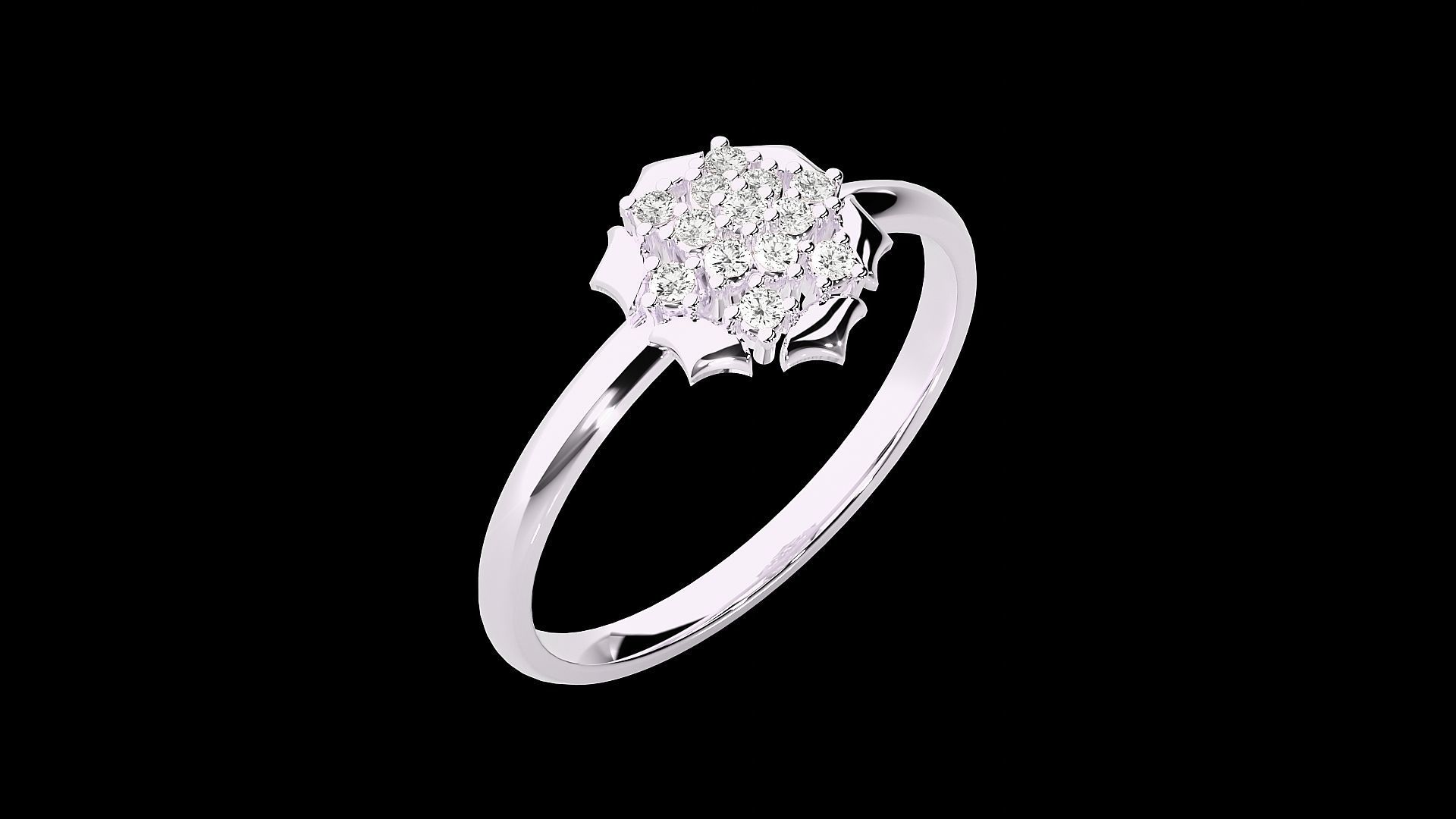 Flower Ultra light wt minimalist Women Ring 3dm stl renders 3D print model_18