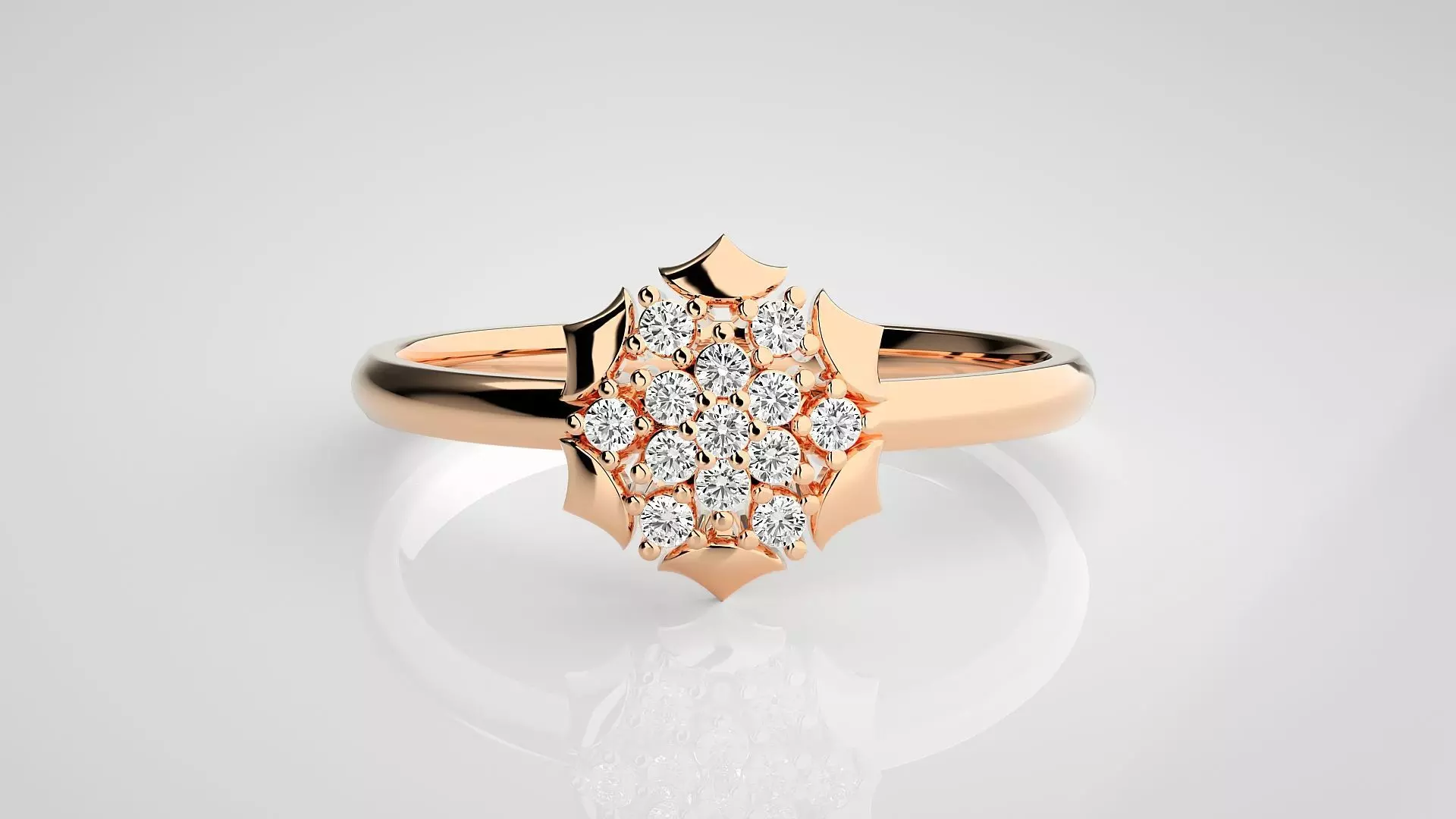 Flower Ultra light wt minimalist Women Ring 3dm stl renders 3D print model_0