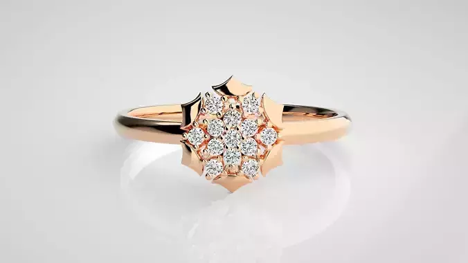 Flower Ultra light wt minimalist Women Ring 3dm stl renders