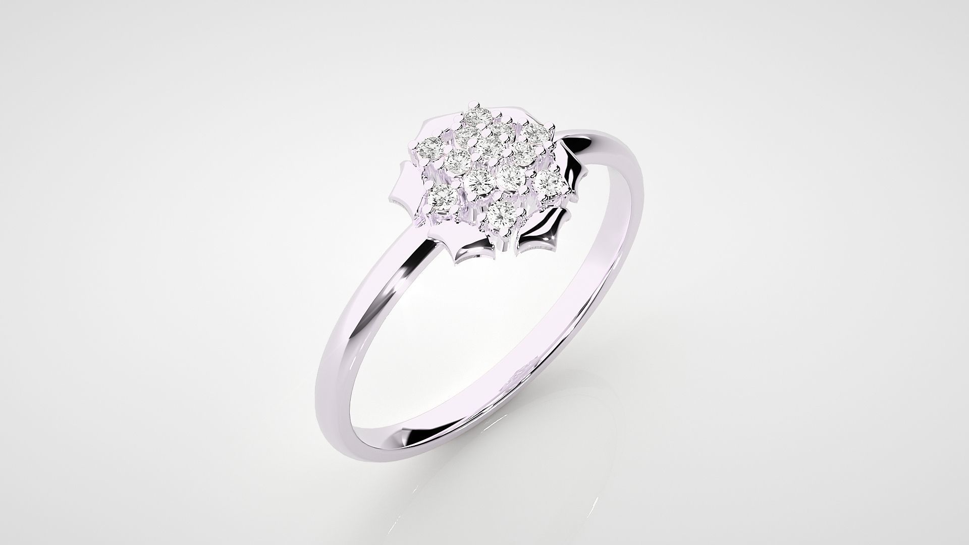 Flower Ultra light wt minimalist Women Ring 3dm stl renders 3D print model_12