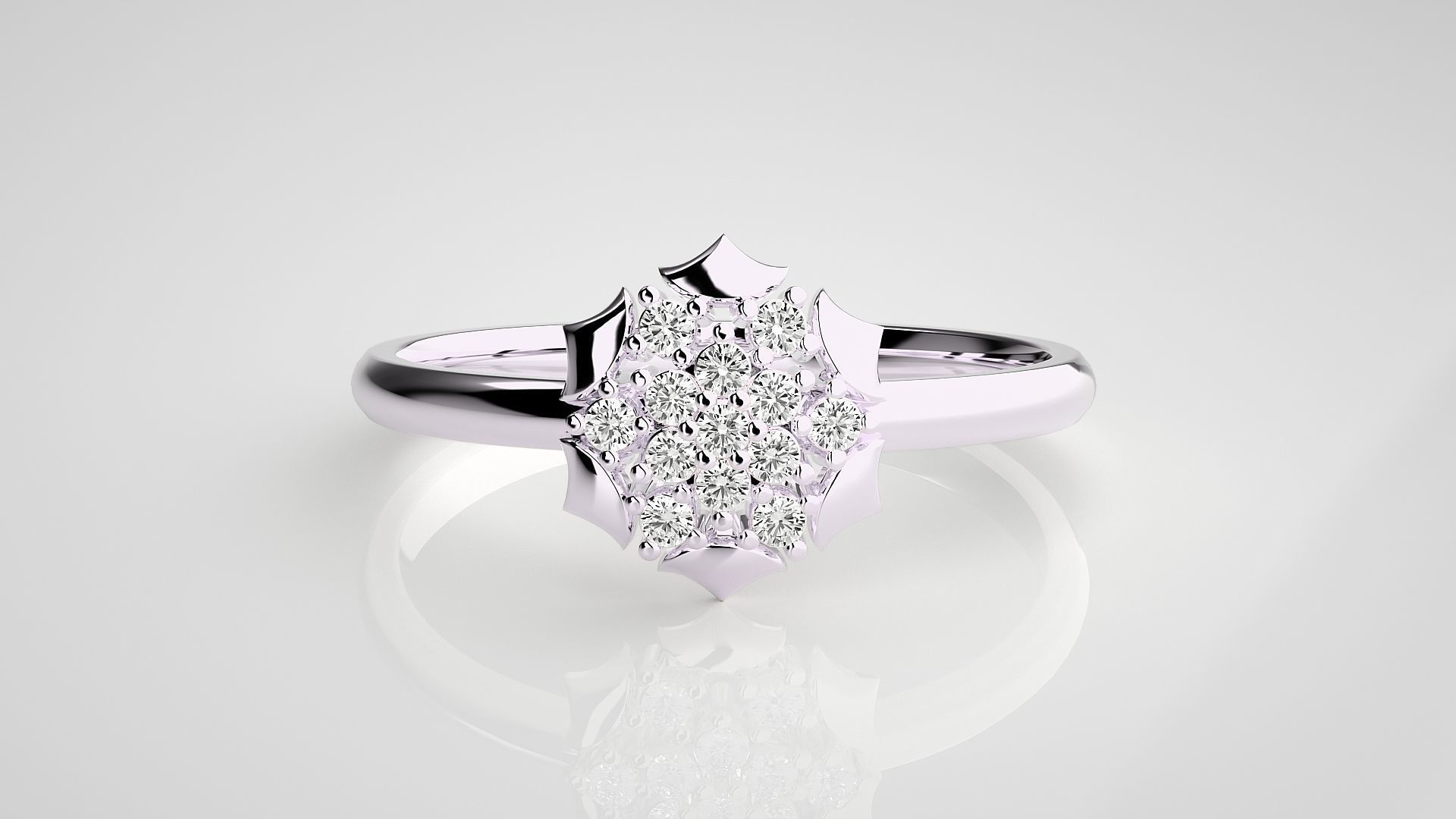 Flower Ultra light wt minimalist Women Ring 3dm stl renders 3D print model_10
