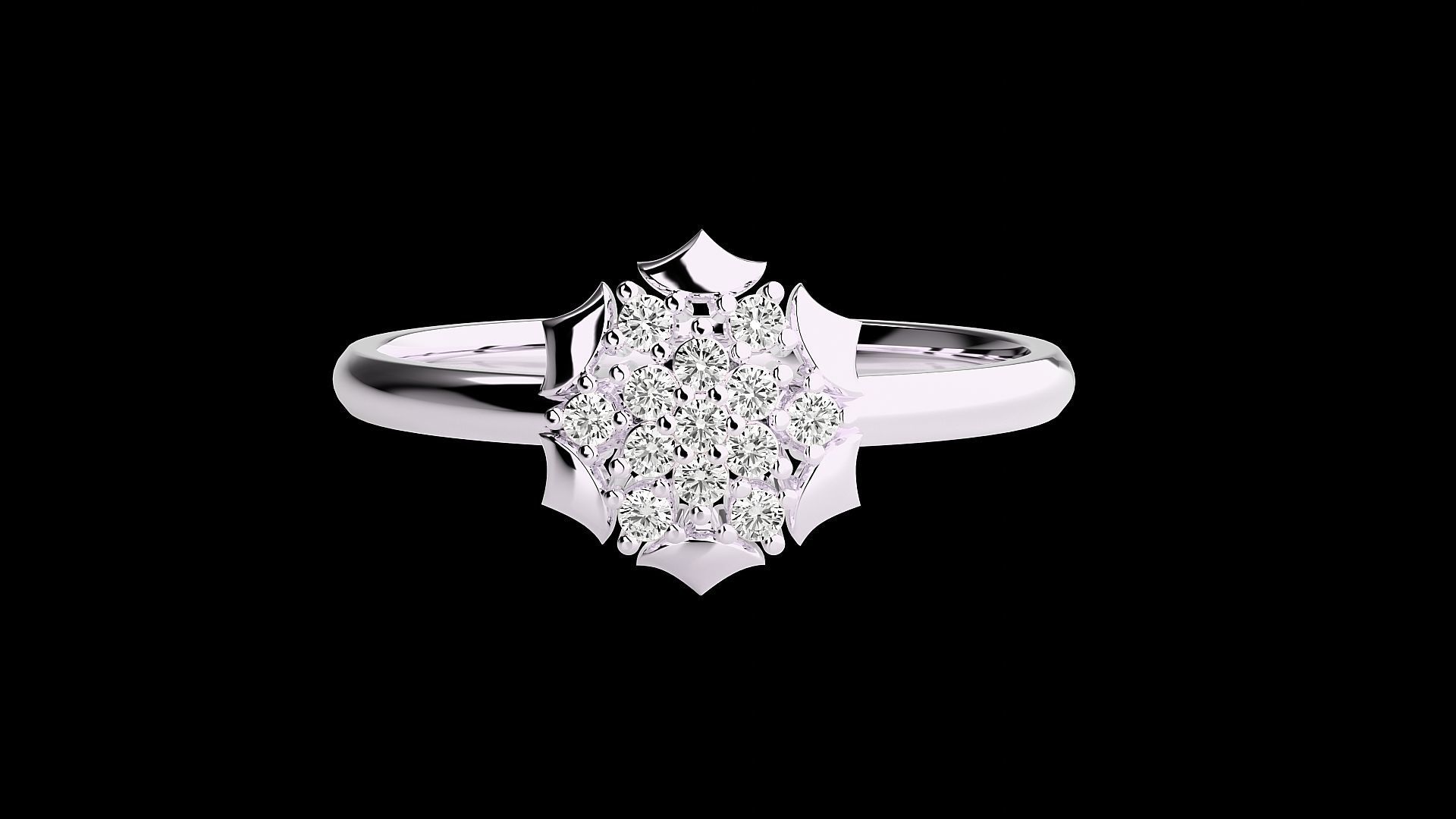 Flower Ultra light wt minimalist Women Ring 3dm stl renders 3D print model_13