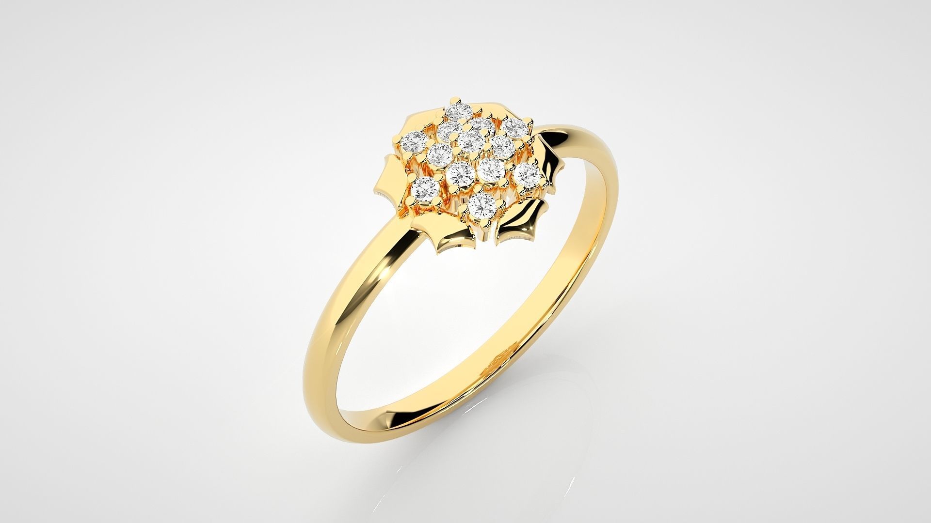 Flower Ultra light wt minimalist Women Ring 3dm stl renders 3D print model_21