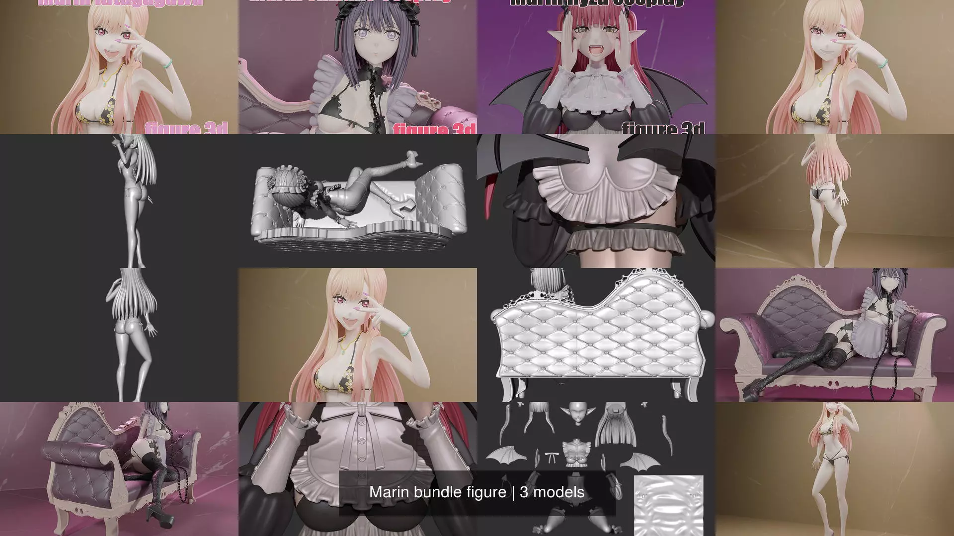 Marin bundle figure 3D Model Collection_4