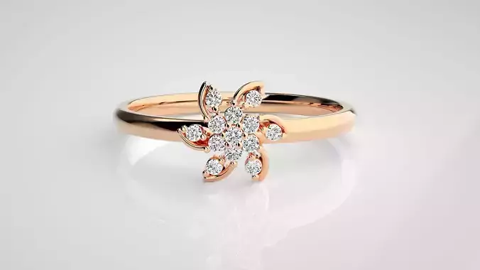 Flower Ultra light wt minimalist Women Ring 3dm stl renders 3D print model