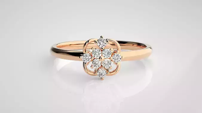 Flower Ultra light wt minimalist Women Ring 3dm stl renders 3D print model
