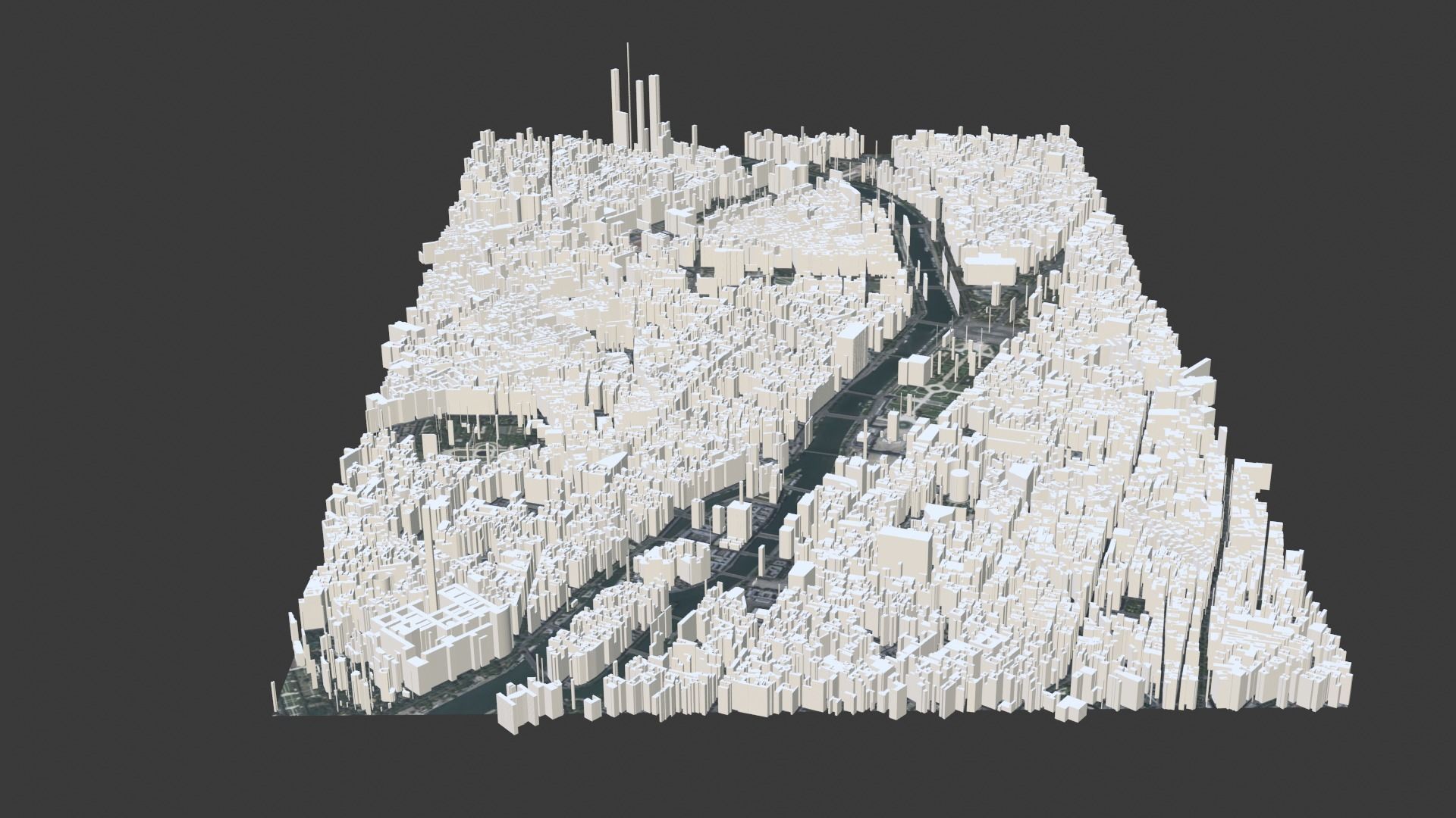 Paris City Low-poly 3D model_3