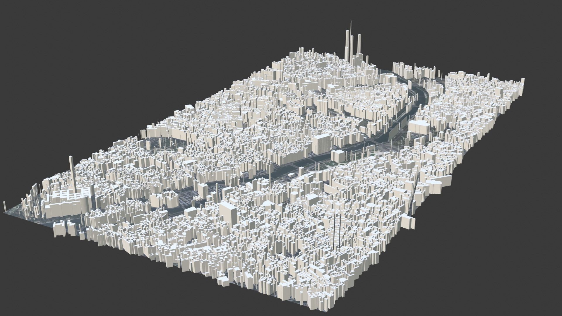 Paris City Low-poly 3D model_2