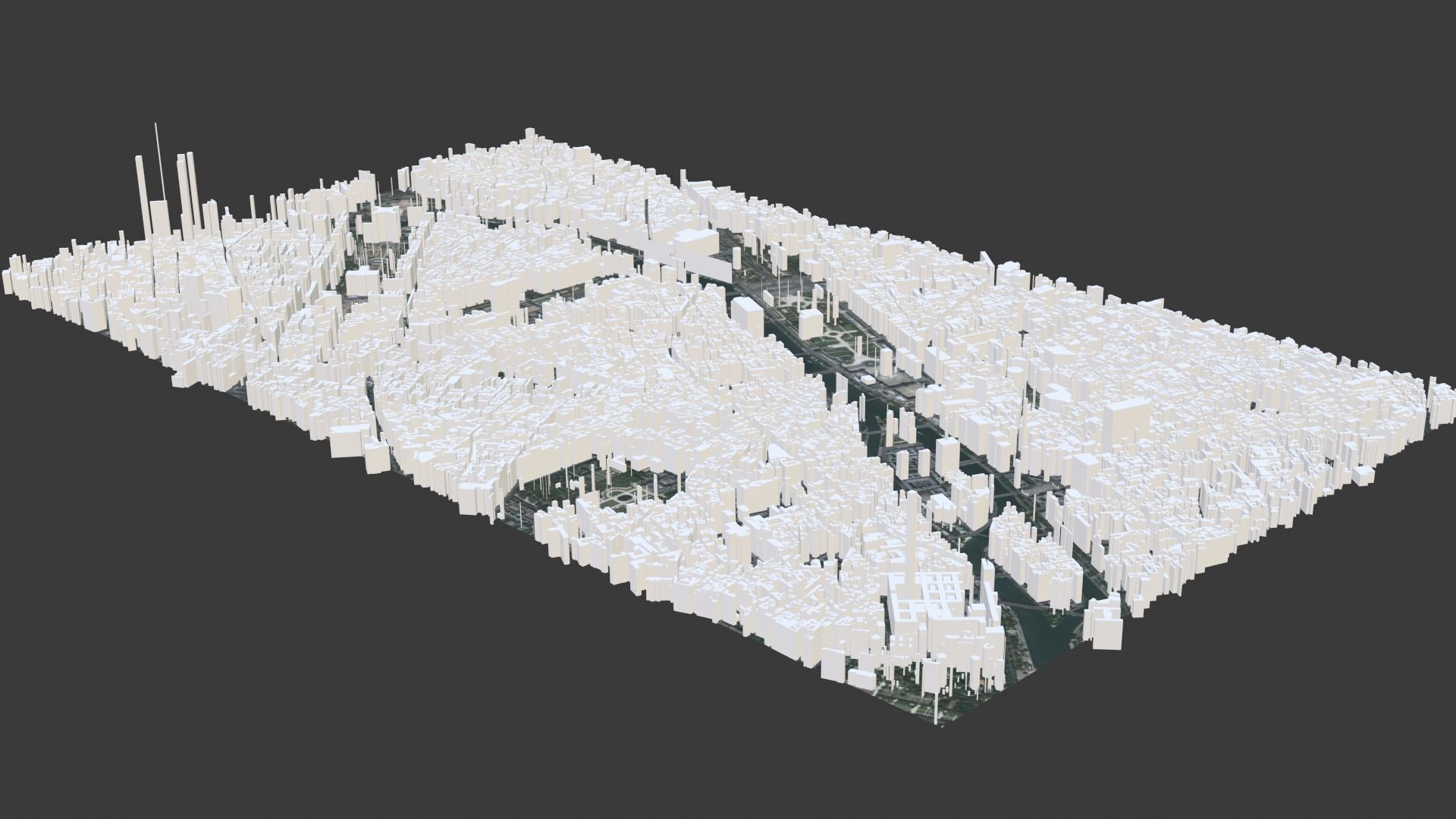 Paris City Low-poly 3D model_4