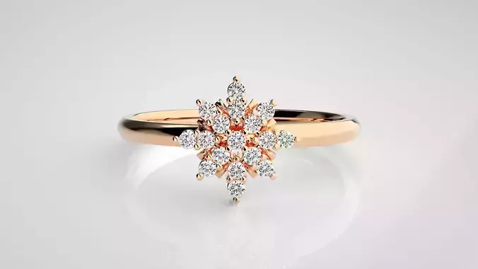 Flower Ultra light wt minimalist Women Ring 3dm stl renders 3D print model