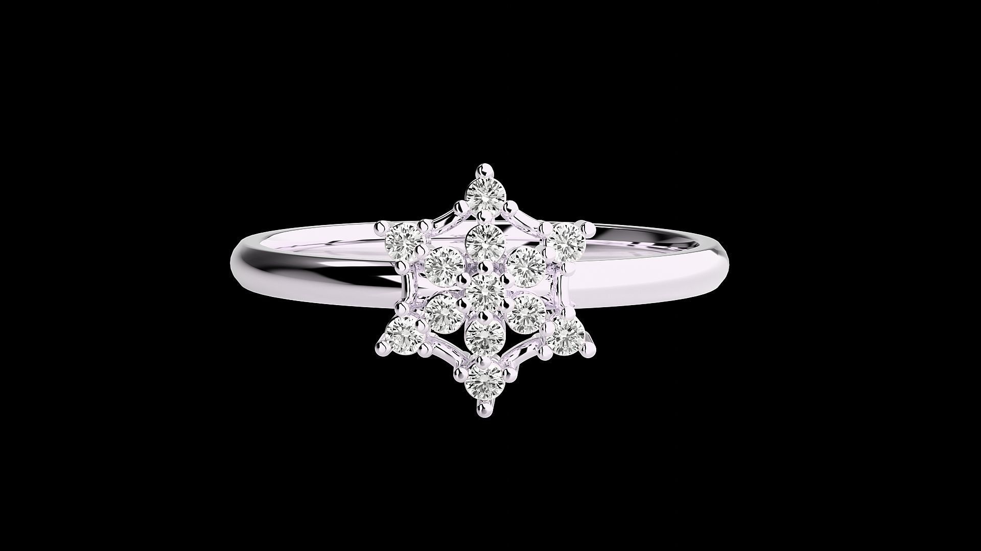 Flower Ultra light wt minimalist Women Ring 3dm stl renders 3D print model_14