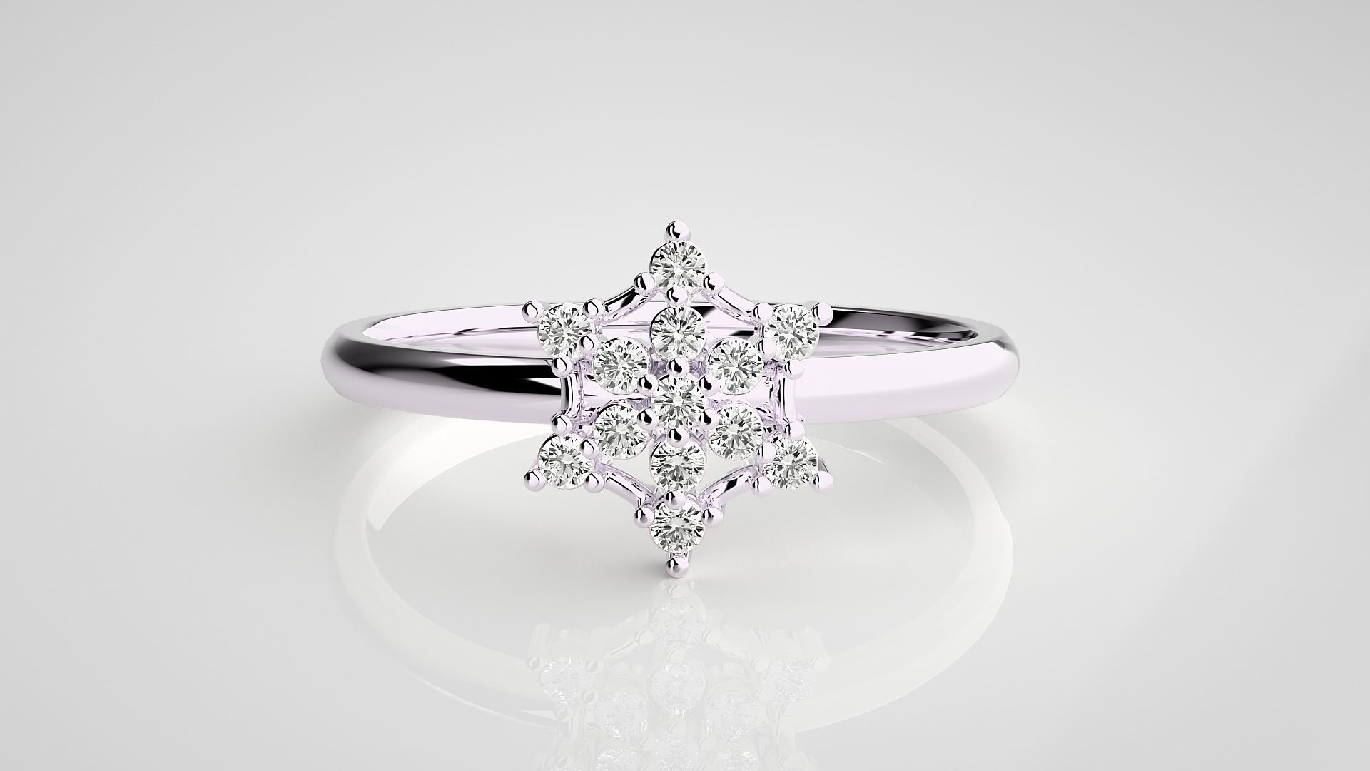Flower Ultra light wt minimalist Women Ring 3dm stl renders 3D print model_10