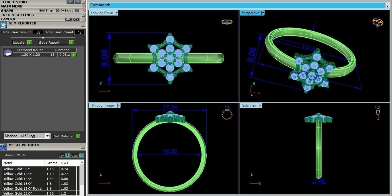 Flower Ultra light wt minimalist Women Ring 3dm stl renders 3D print model_4