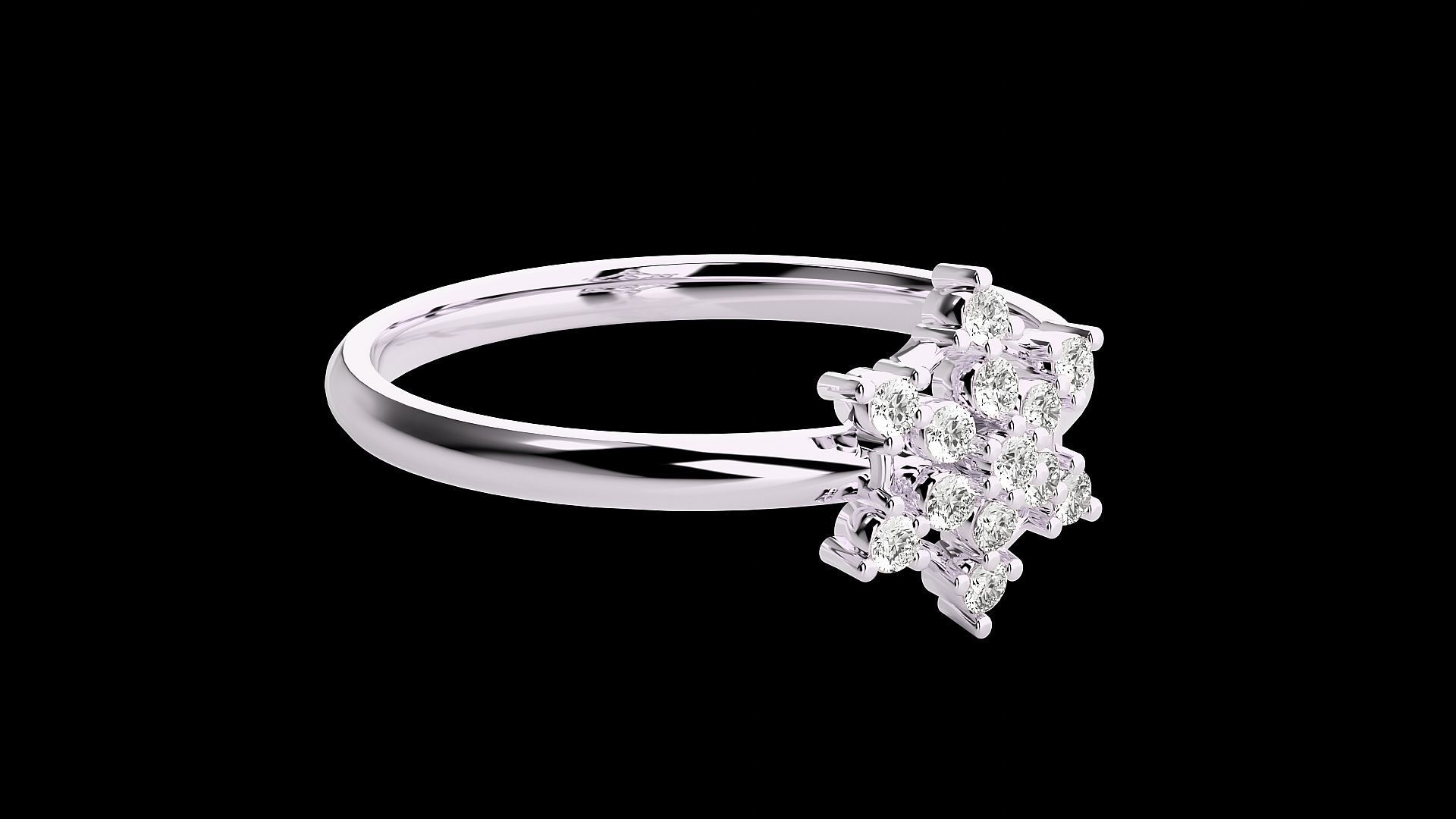 Flower Ultra light wt minimalist Women Ring 3dm stl renders 3D print model_15