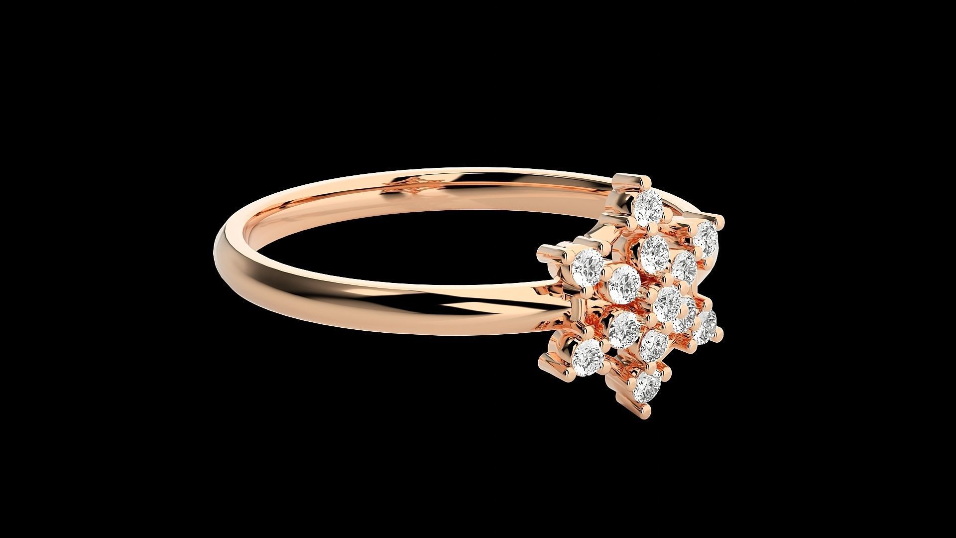 Flower Ultra light wt minimalist Women Ring 3dm stl renders 3D print model_6