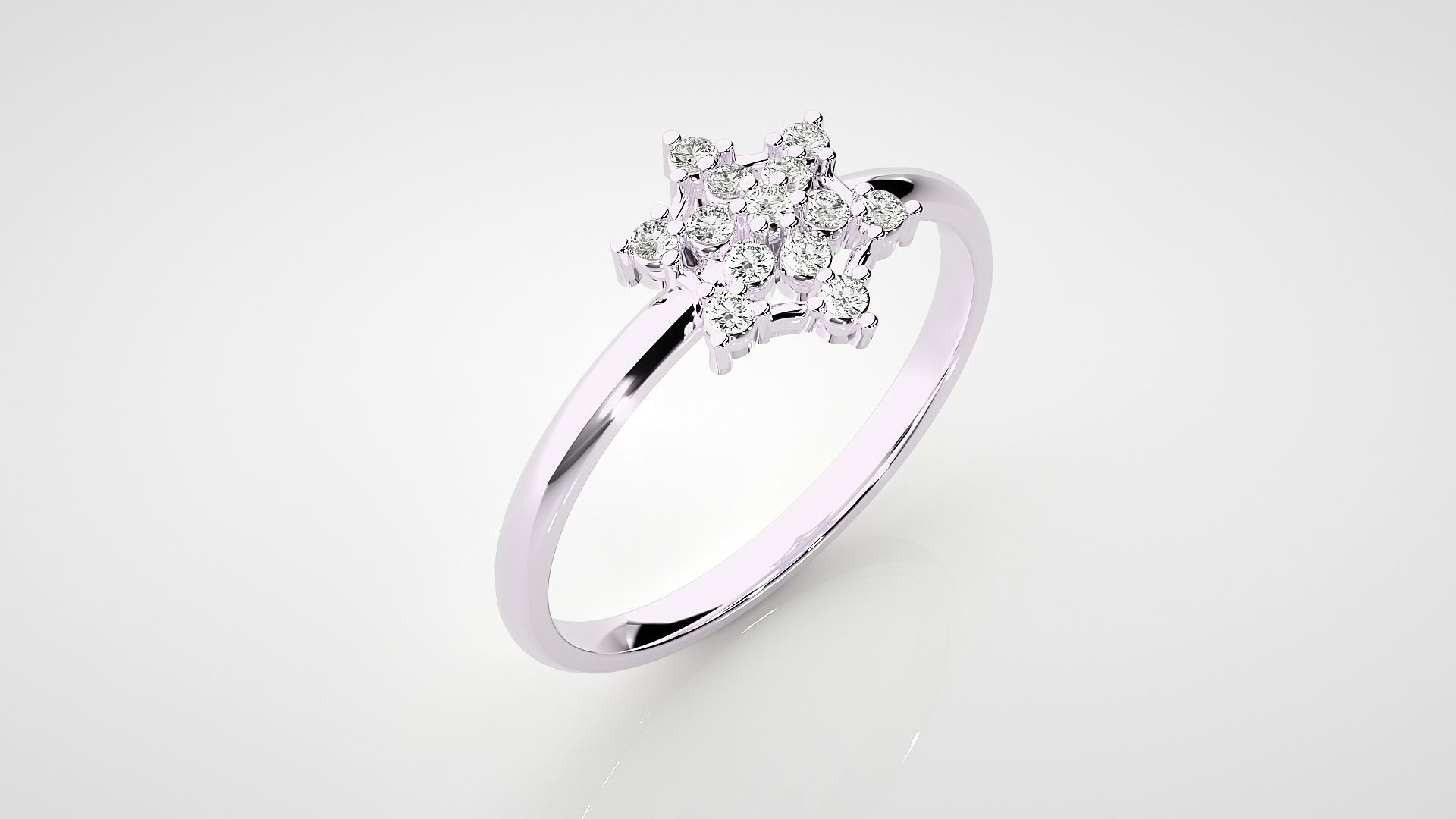 Flower Ultra light wt minimalist Women Ring 3dm stl renders 3D print model_12