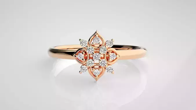 Flower Ultra light wt minimalist Women Ring 3dm stl renders