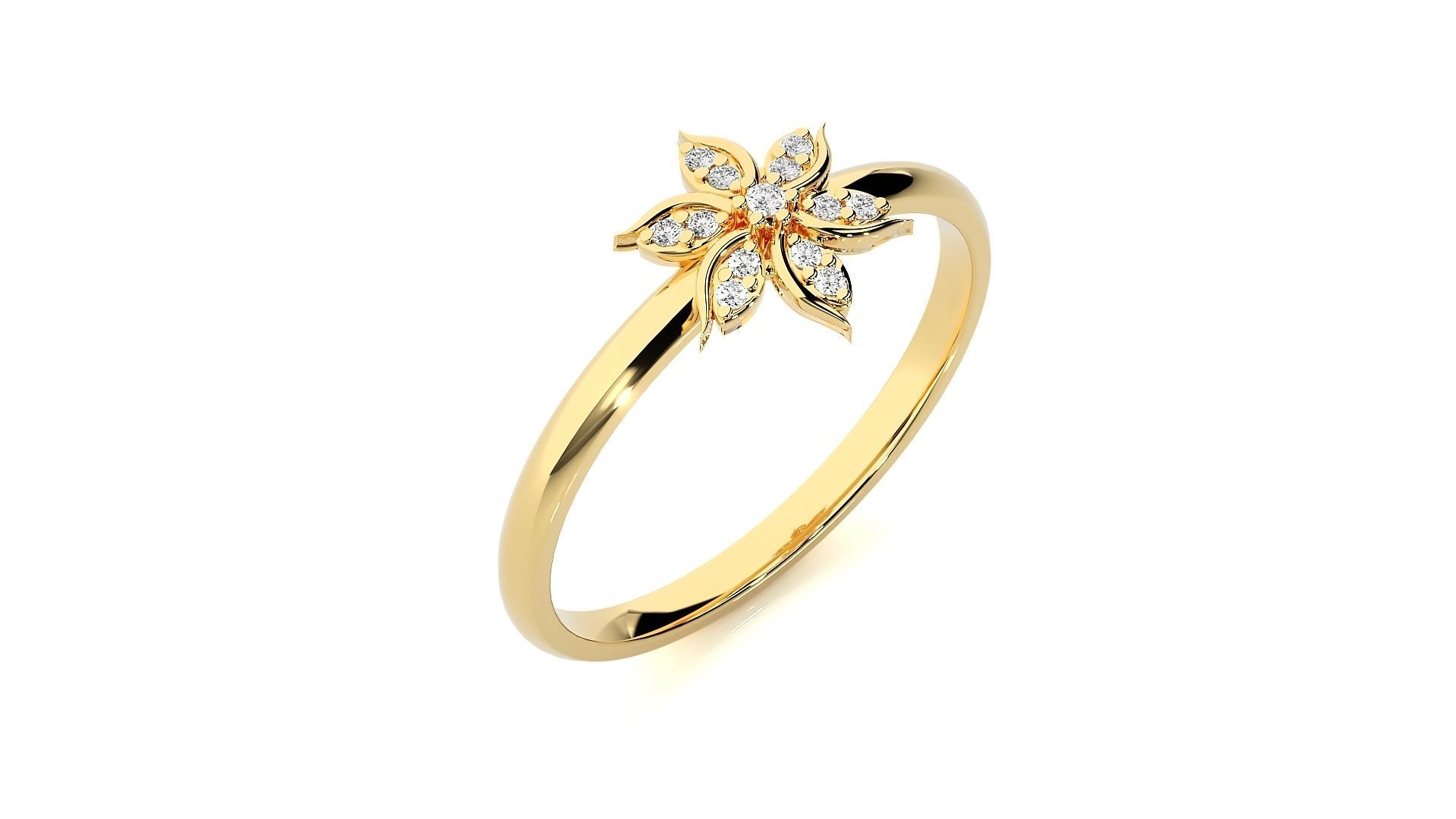 Flower Ultra light wt minimalist Women Ring 3dm stl renders 3D print model_21