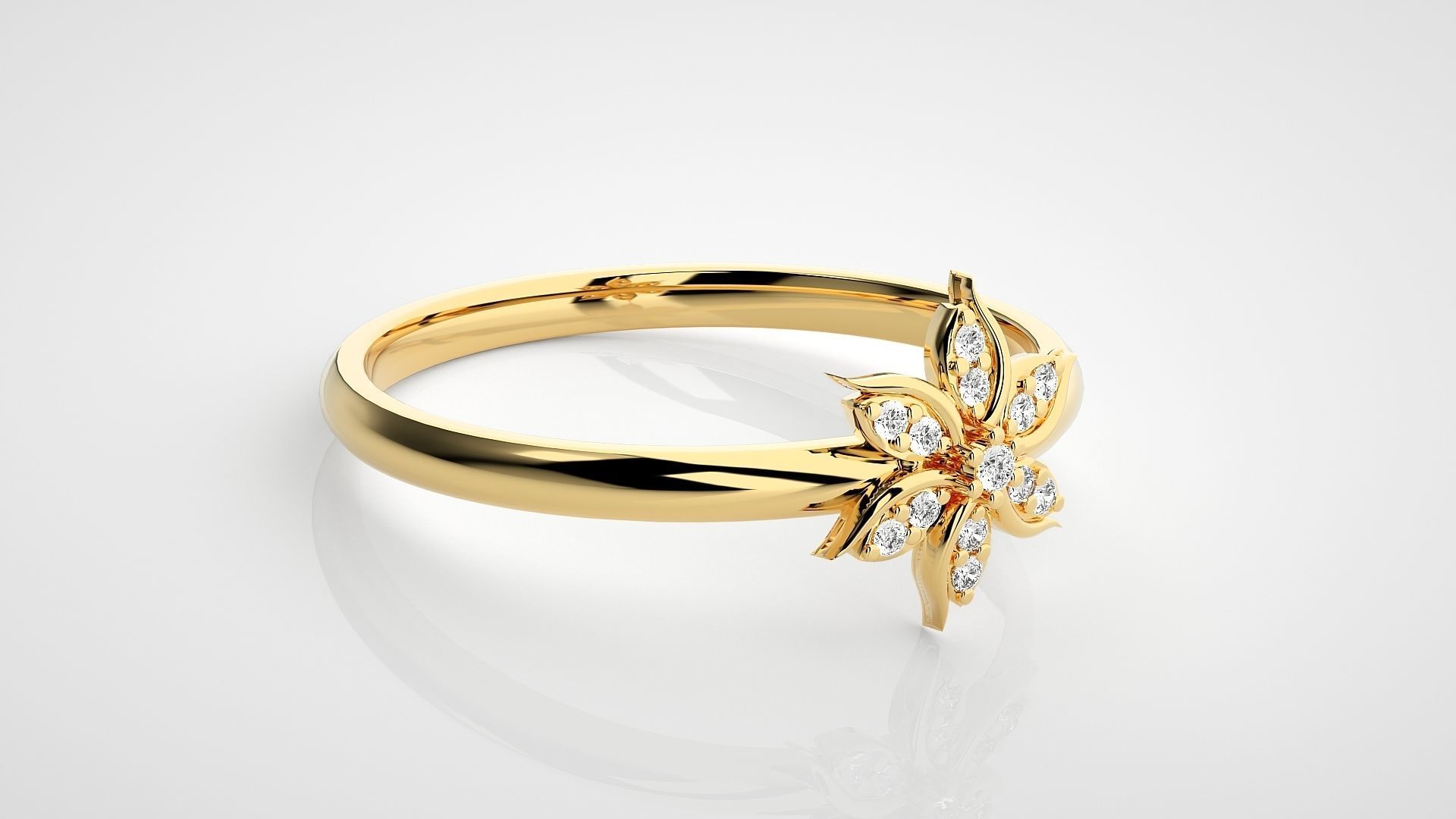 Flower Ultra light wt minimalist Women Ring 3dm stl renders 3D print model_20