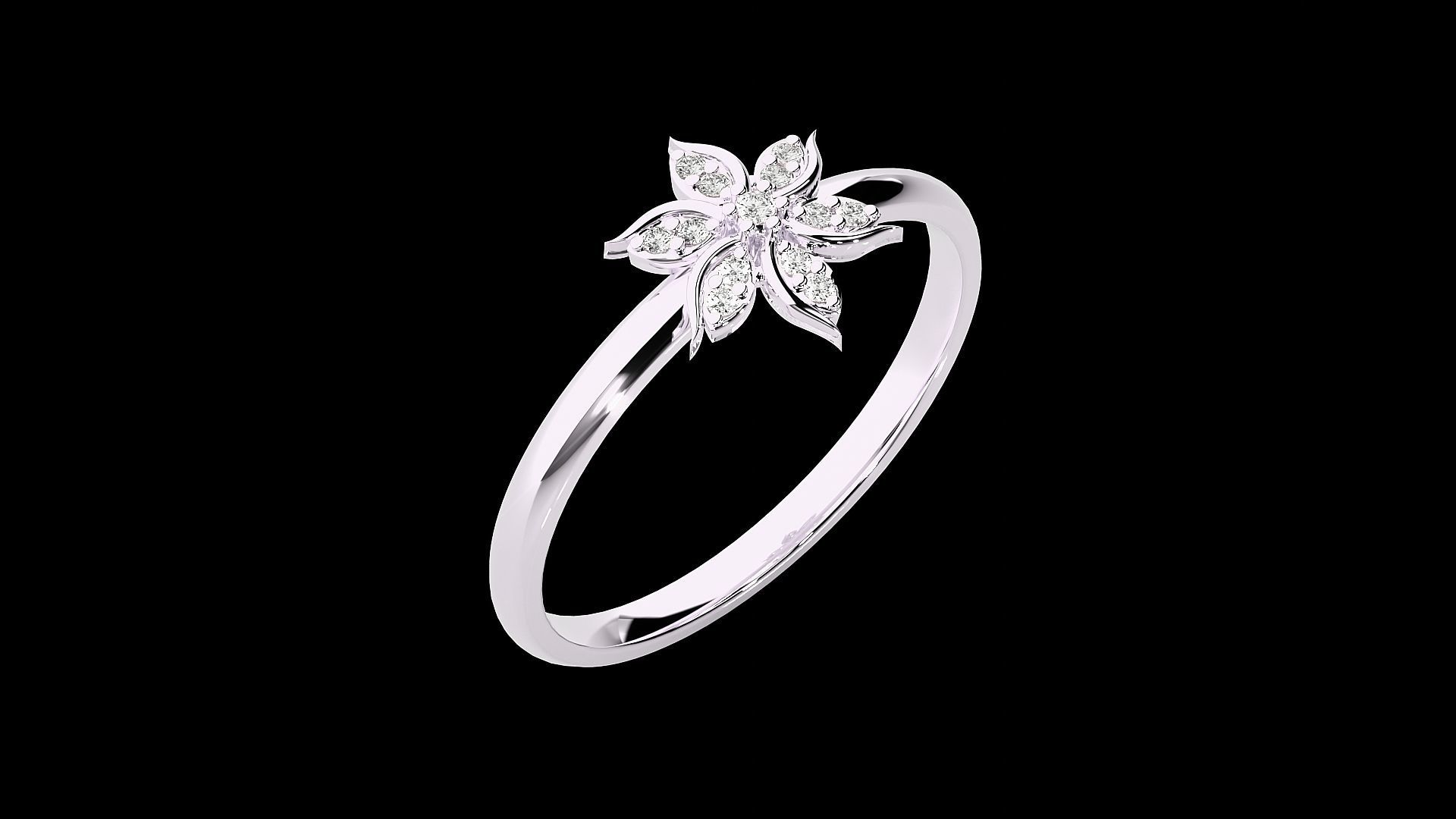 Flower Ultra light wt minimalist Women Ring 3dm stl renders 3D print model_17