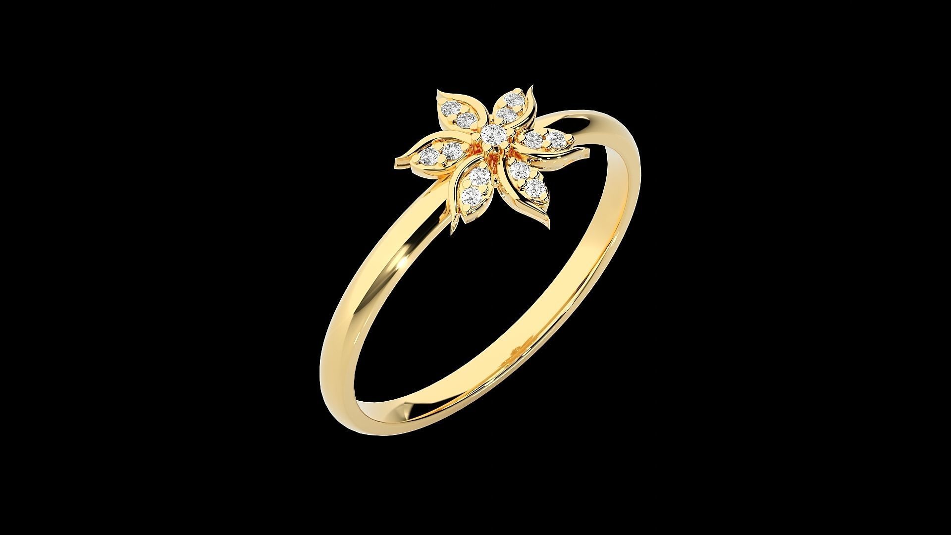 Flower Ultra light wt minimalist Women Ring 3dm stl renders 3D print model_27